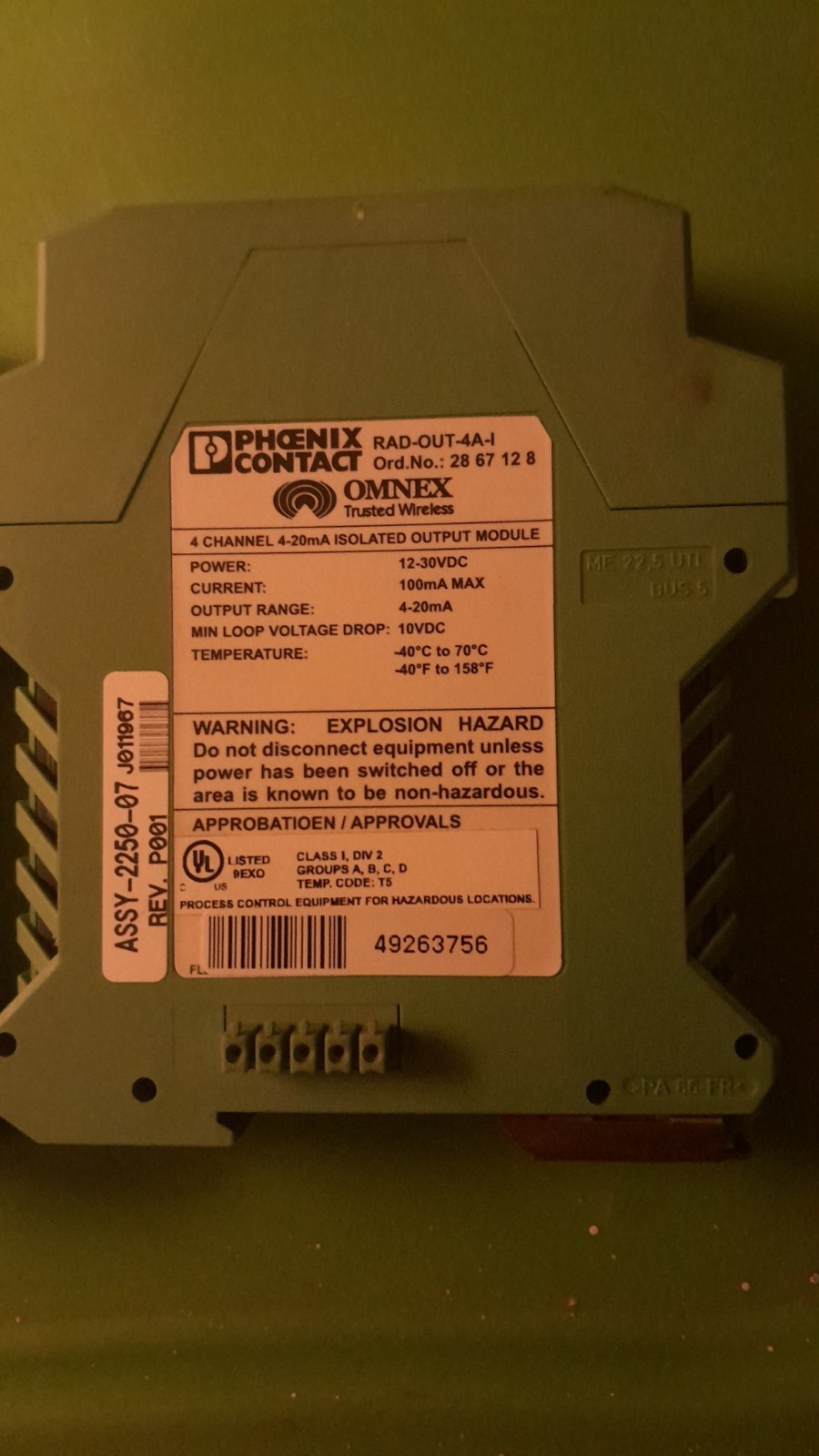 Phoenix Contact 4 channel input and output modules