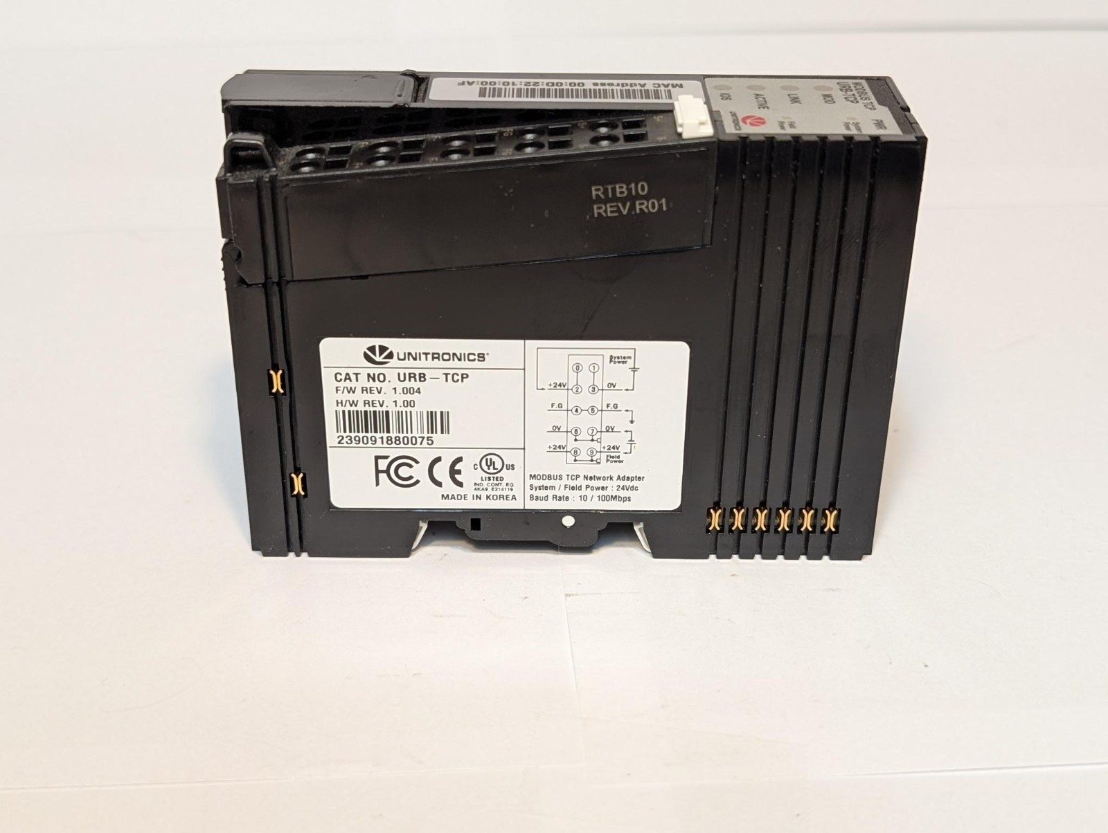 Unitronics URB-TCP Ethernet Module with ACC-END module for I/O