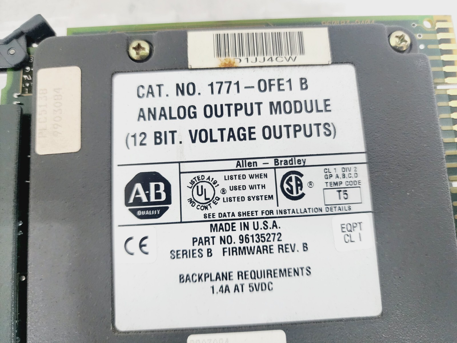 Allen Bradley 1771-OFE1 B Analog Output Module