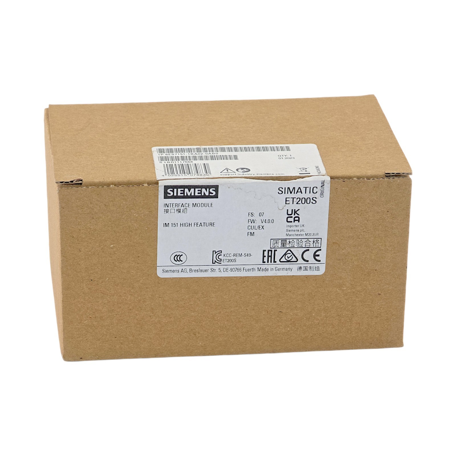 SIEMENS 6ES7151-1BA02-0AB0 SIMATIC DP INTERFACE MODULE