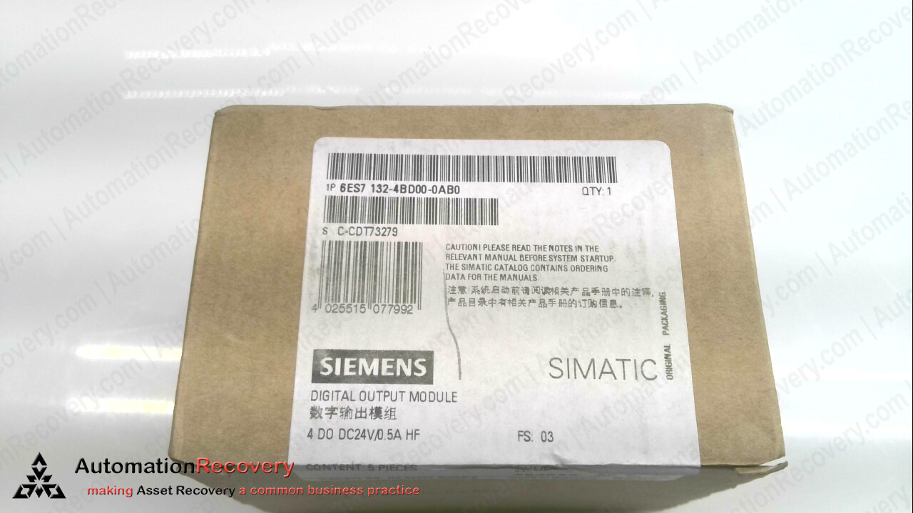 SIEMENS 6ES7 132-4BD00-0AB0, SIMATIC DP DIGITAL OUTPUT MODULE, NEW #348124