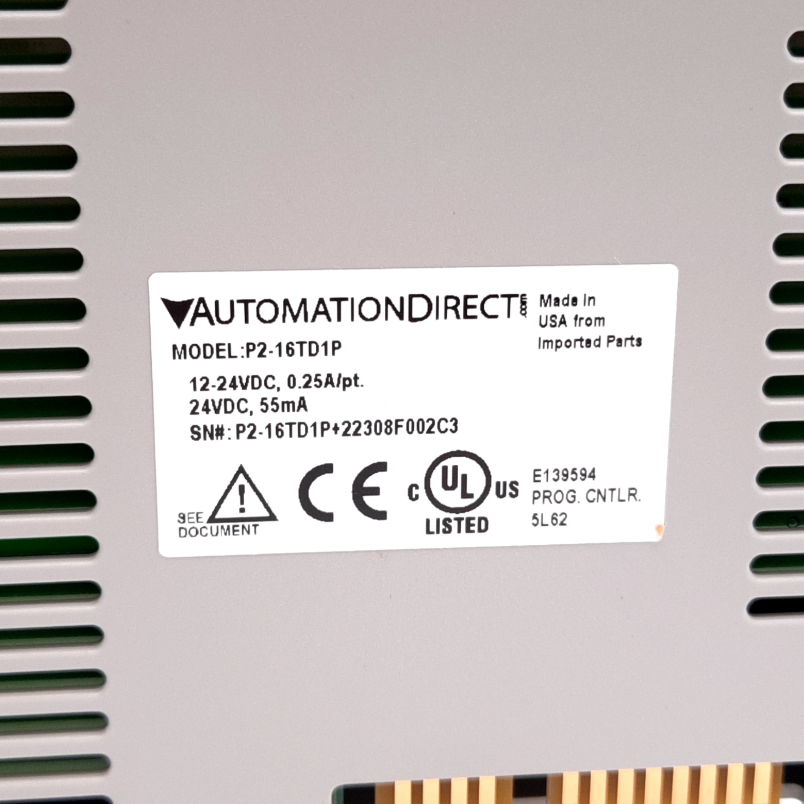 Automation Direct P2-16TD1P P2000 PLC Output Module, 16-Point, 12-24VDC