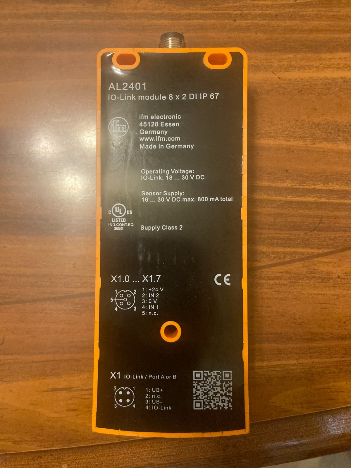 IFM AL2401 IO-Link Compact Line Module 8 x 2 Inputs M12 IP67 18-30 VDC