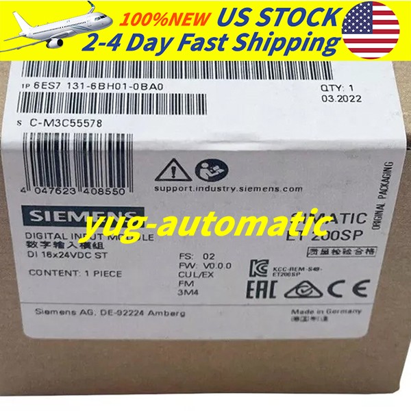 6ES7 131-6BH01-0BA0 Siemens 24VDC DI Module IEC 61131 Type 3 Free Shipping