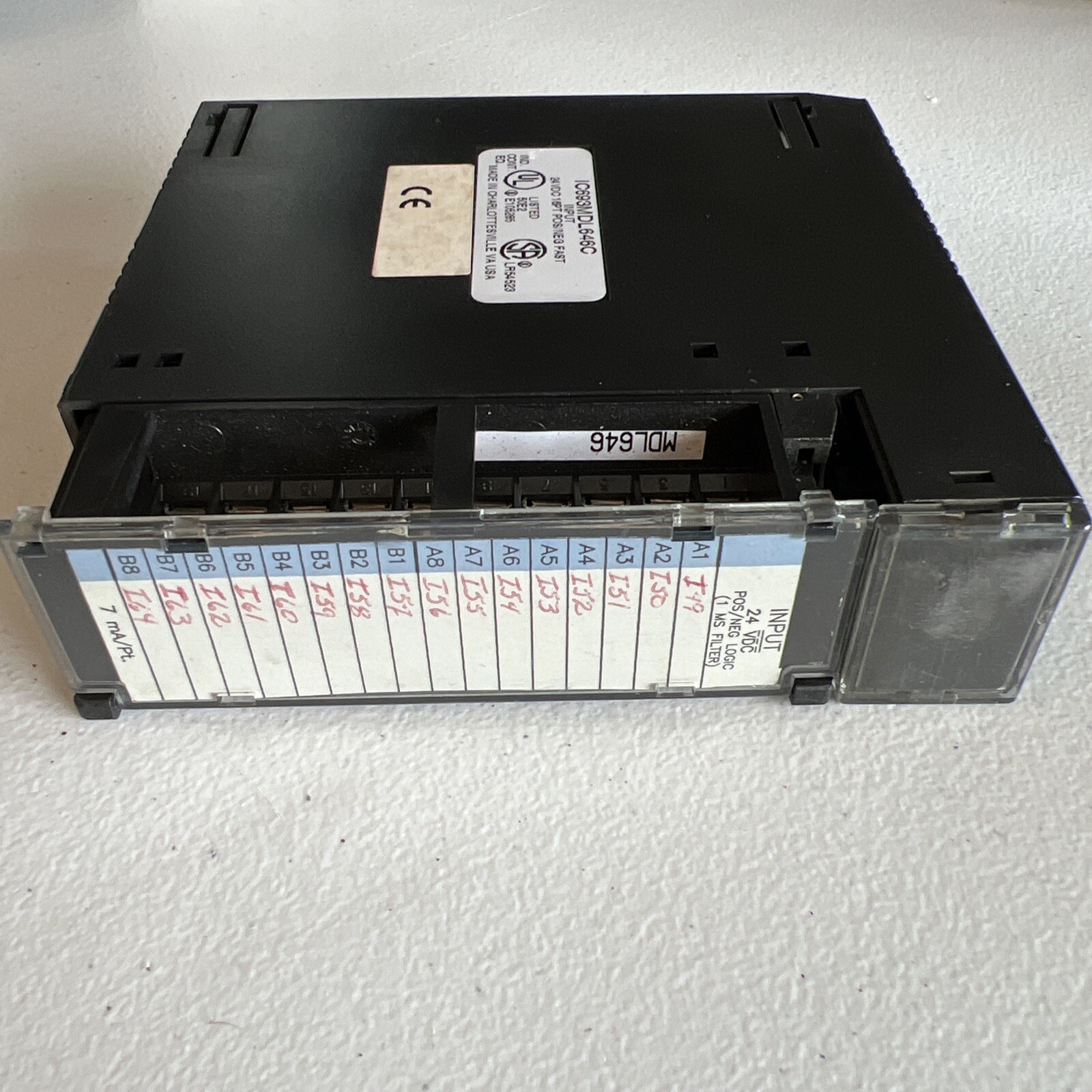 GE Fanuc IC693MDL646C Input Module Used Pulled from a working environment.