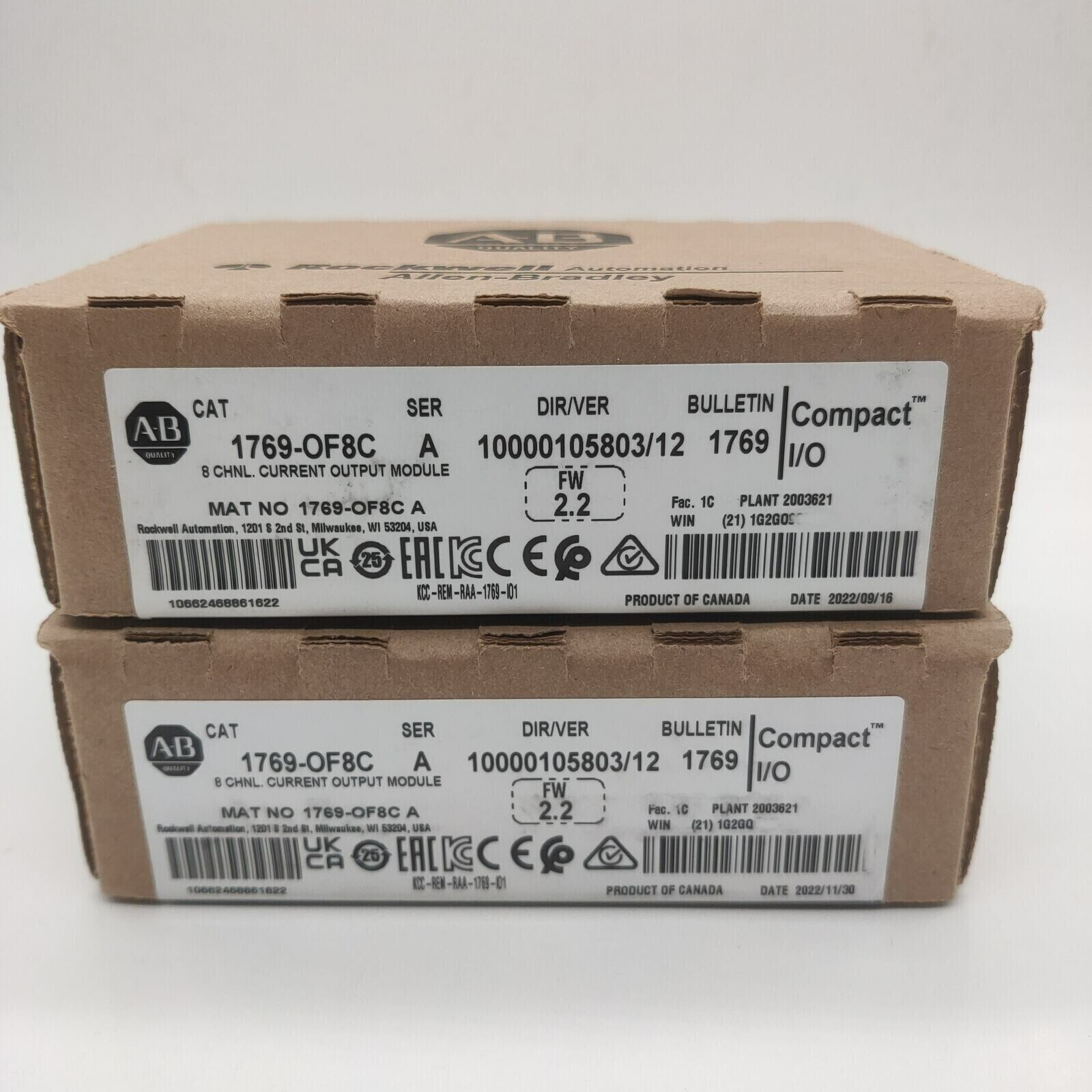 New Factory Sealed AB 1769-OF8C /A CompactLogix 8 Pt A/O Current Module 1769OF8C