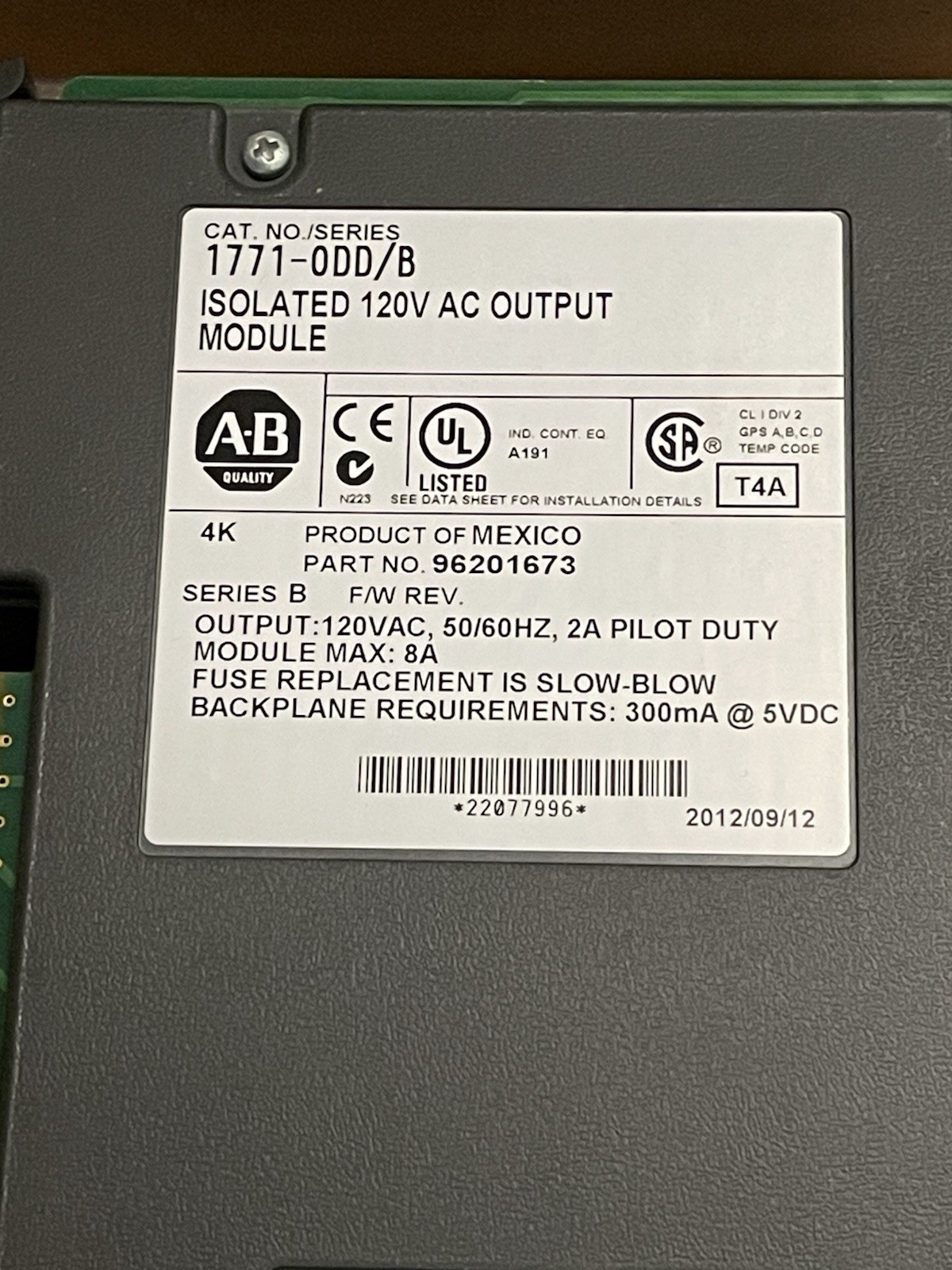 Genuine Open Allen Bradley 1771-ODD Series B PLC-5 Analog Output Module 1771-0DD
