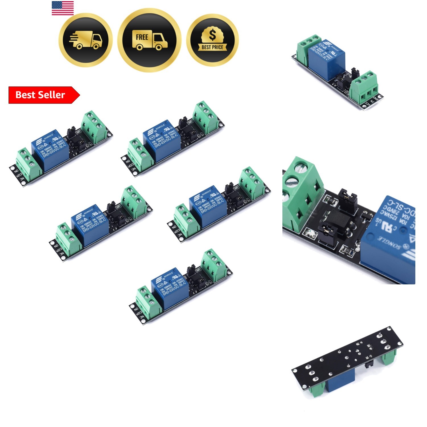 DC 1 Channel Optocoupler 3V/3.3V Relay High Level Driver Module Isolated Driv…