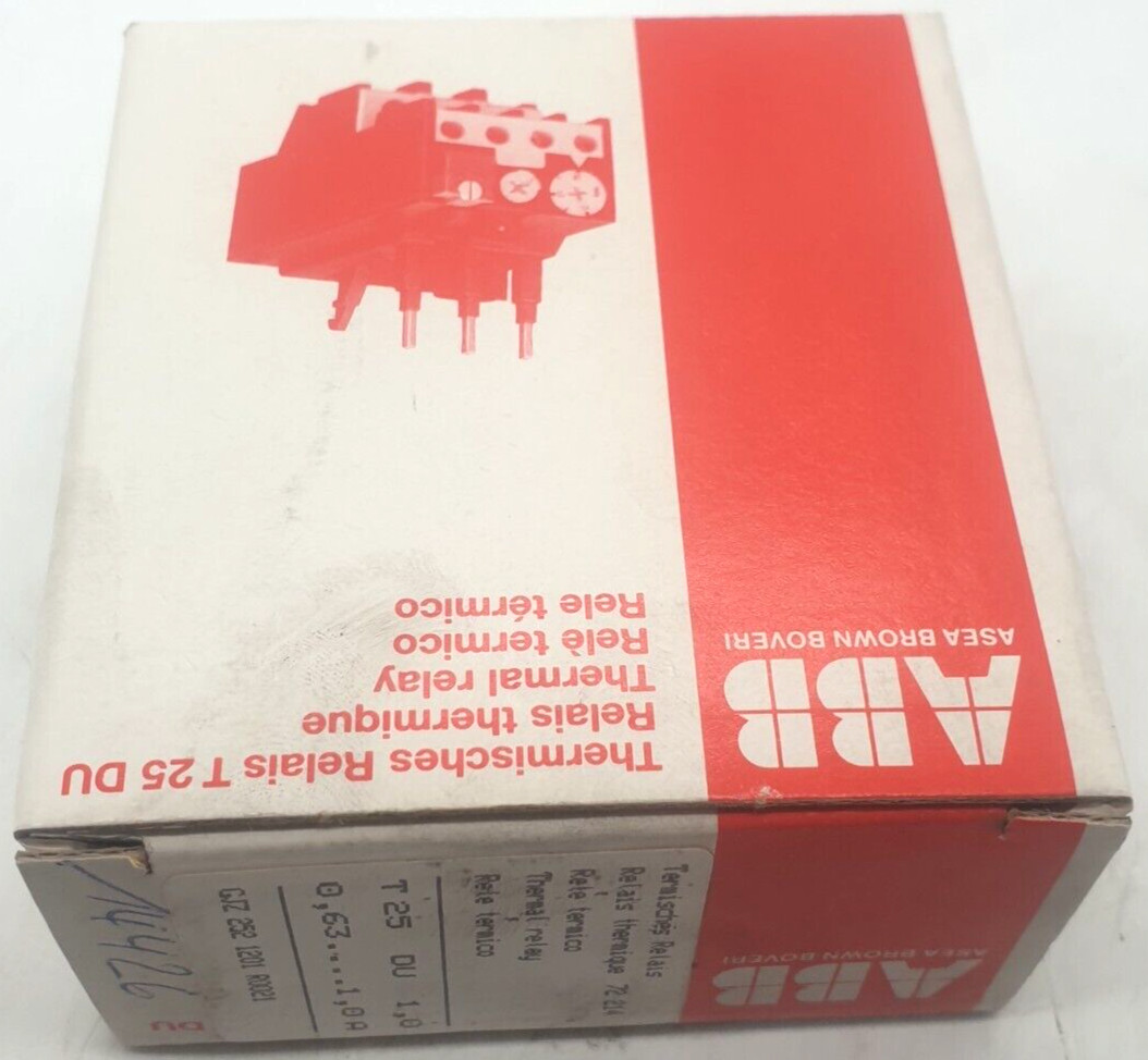 ABB T25 DU 1.0 thermal relay 0.63A – 1.0A new original packaging