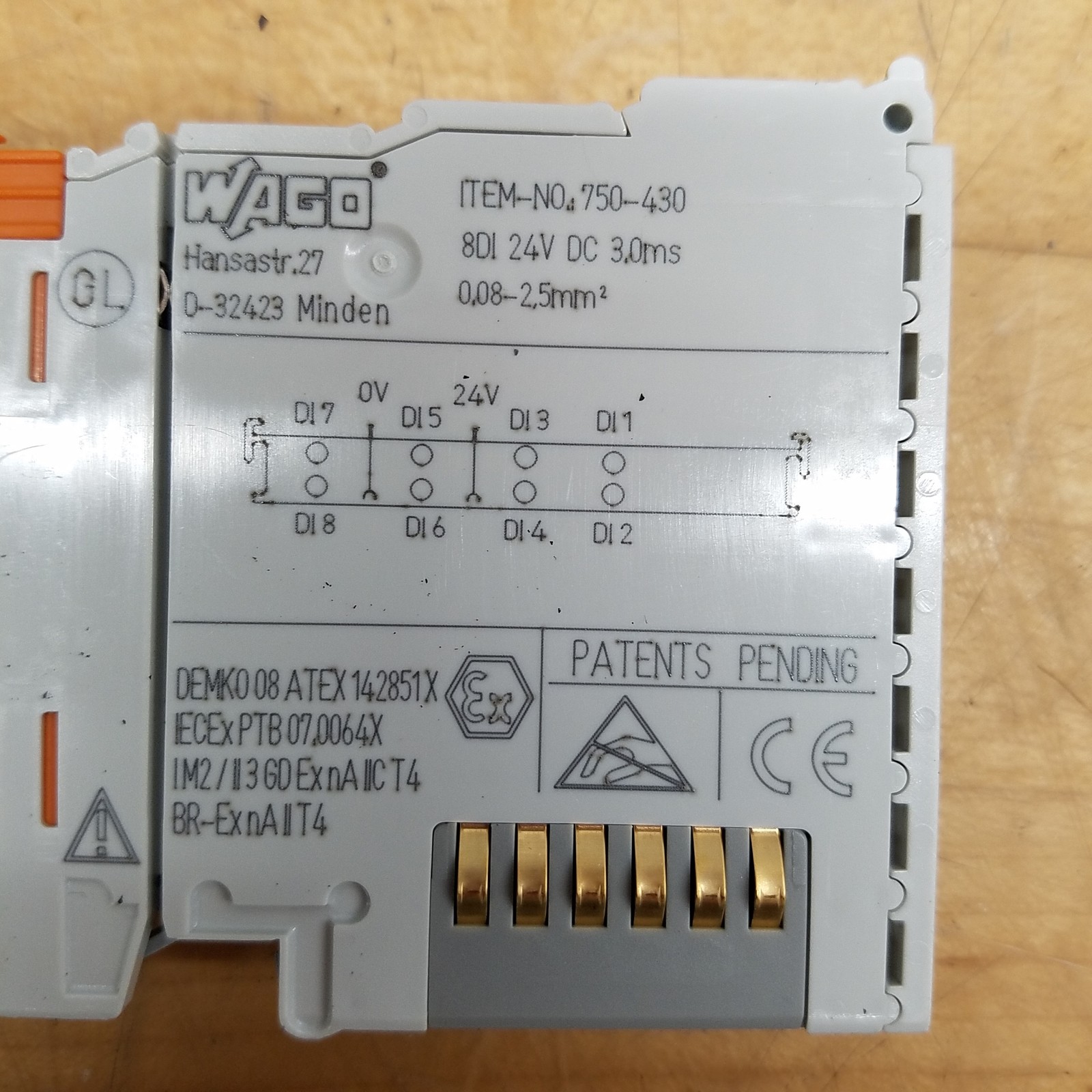 Wago 750-430 8-Channel Digital Input Module, 24VDC, 3.0ms – USED