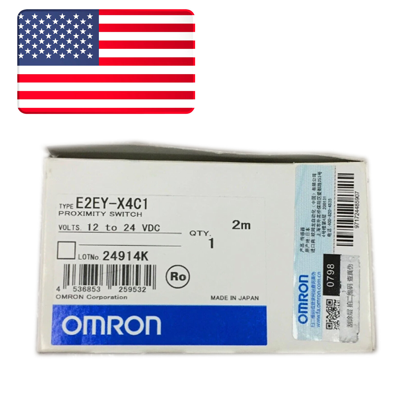 1PC New Omron E2EY-X4C1 Proximity Sensors E2EYX4C1- US Stock