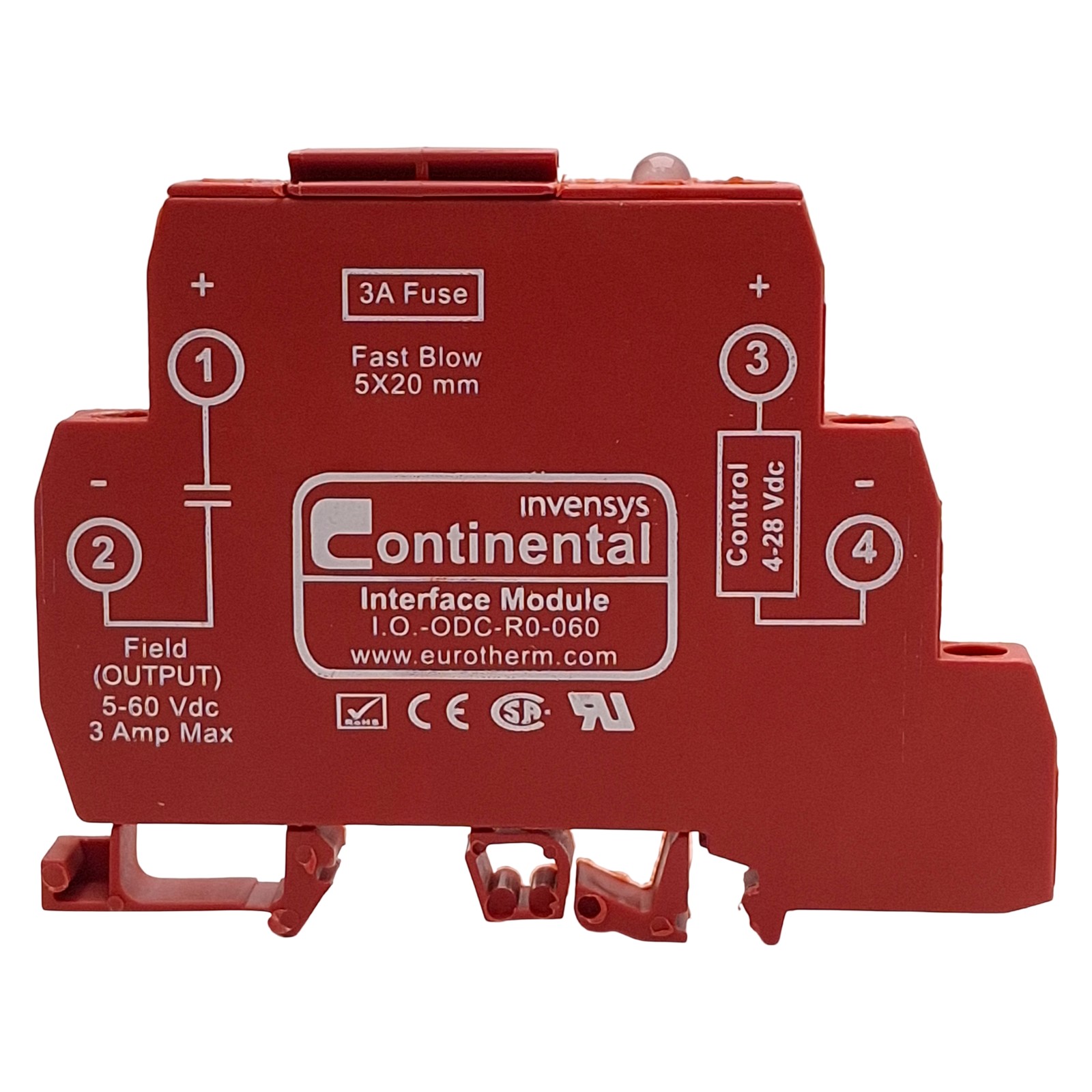 Continental I.O.-ODC-R0-060 Interface Module, 4-28VDC Control, 5-60VDC Output
