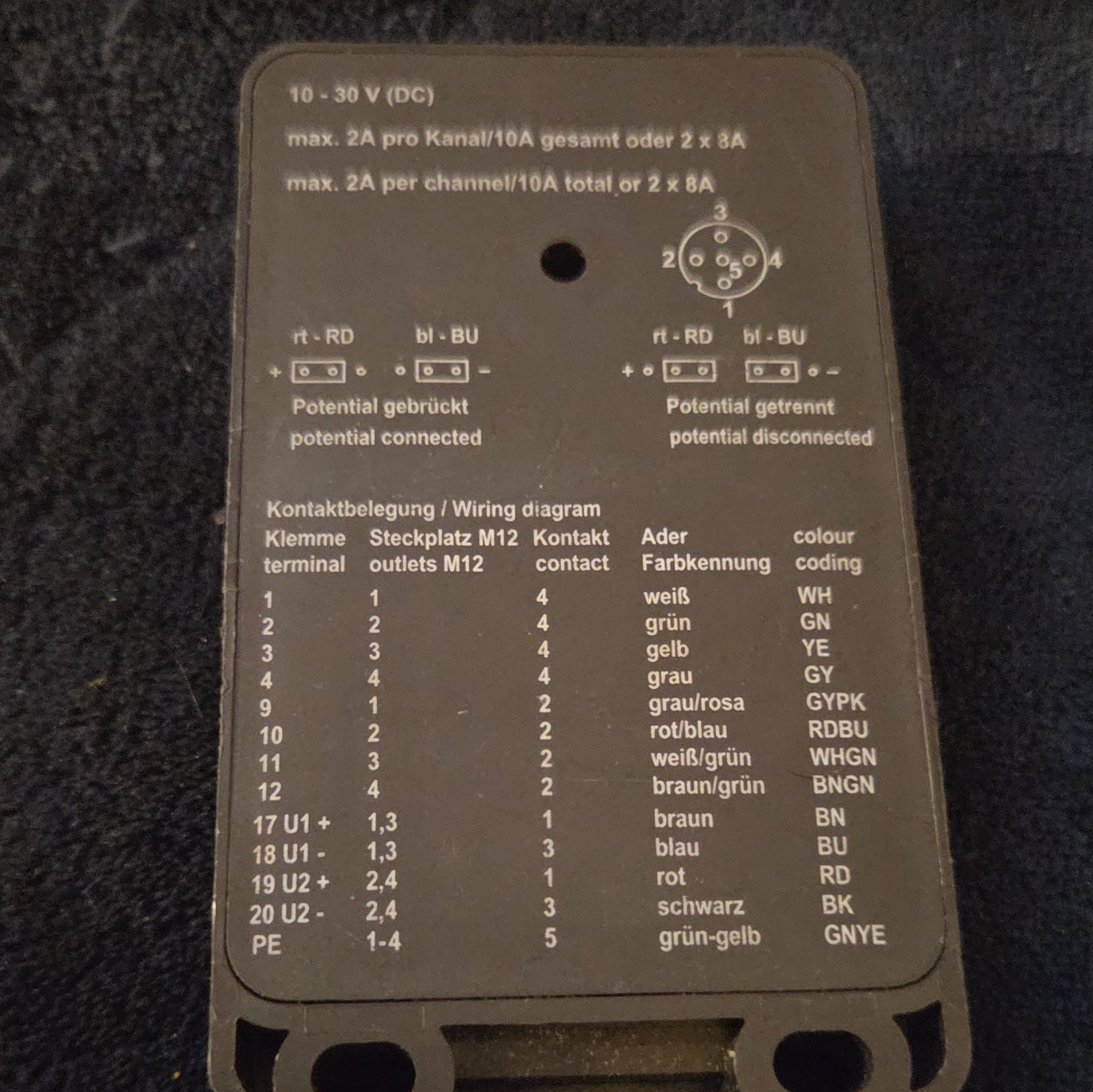 ESCHA TURCK 8 018 207 PLC Digital I/O Module M12 I/O Block 10-30V DC