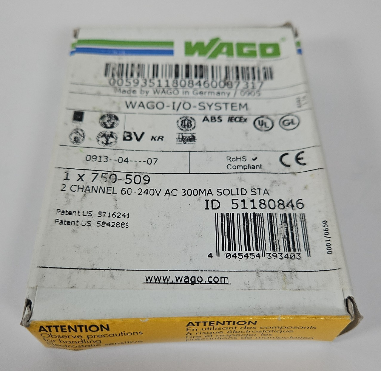 New SEALED WAGO 750-509 Buscoupler 2 Channel 60-240V Module PLC Adapter in Box