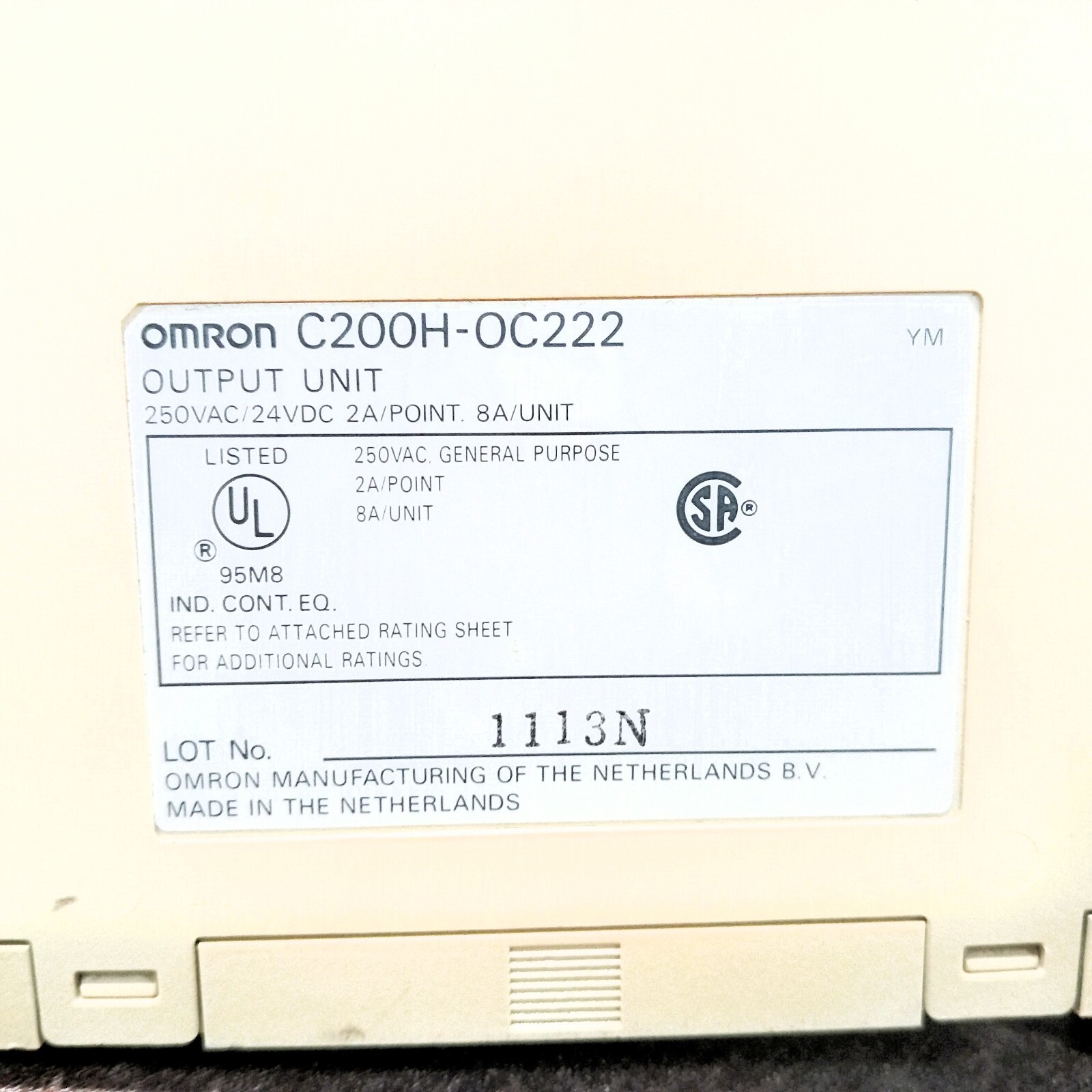 USED | OMRON C200H-OC222 OUTPUT MODULE RELAY SYSMAC C200 12 CHANNEL RELAY OUTPUT