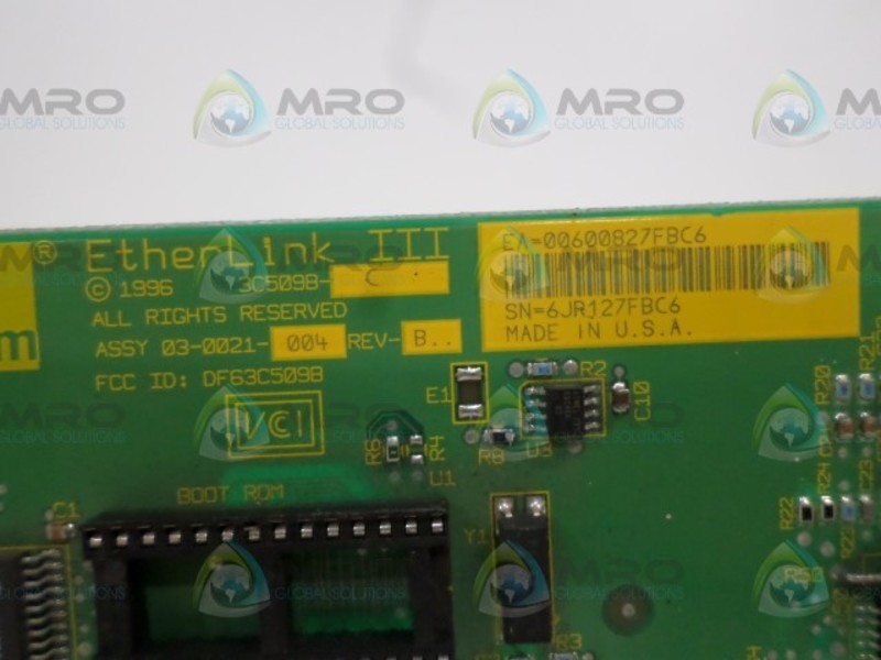 3COM 03-0021-004 ETHERLINK III NETWORK CARD UNMP