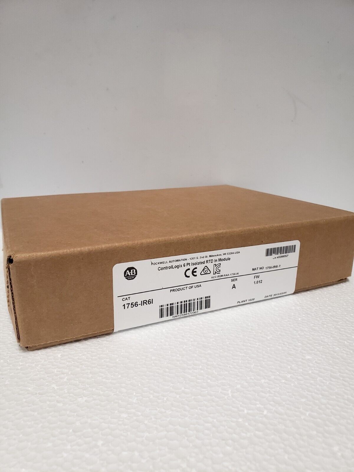 New AB 1756-IR6I / A ControlLogix 6 Pt Isolated RTD In Module Free Same Day Ship
