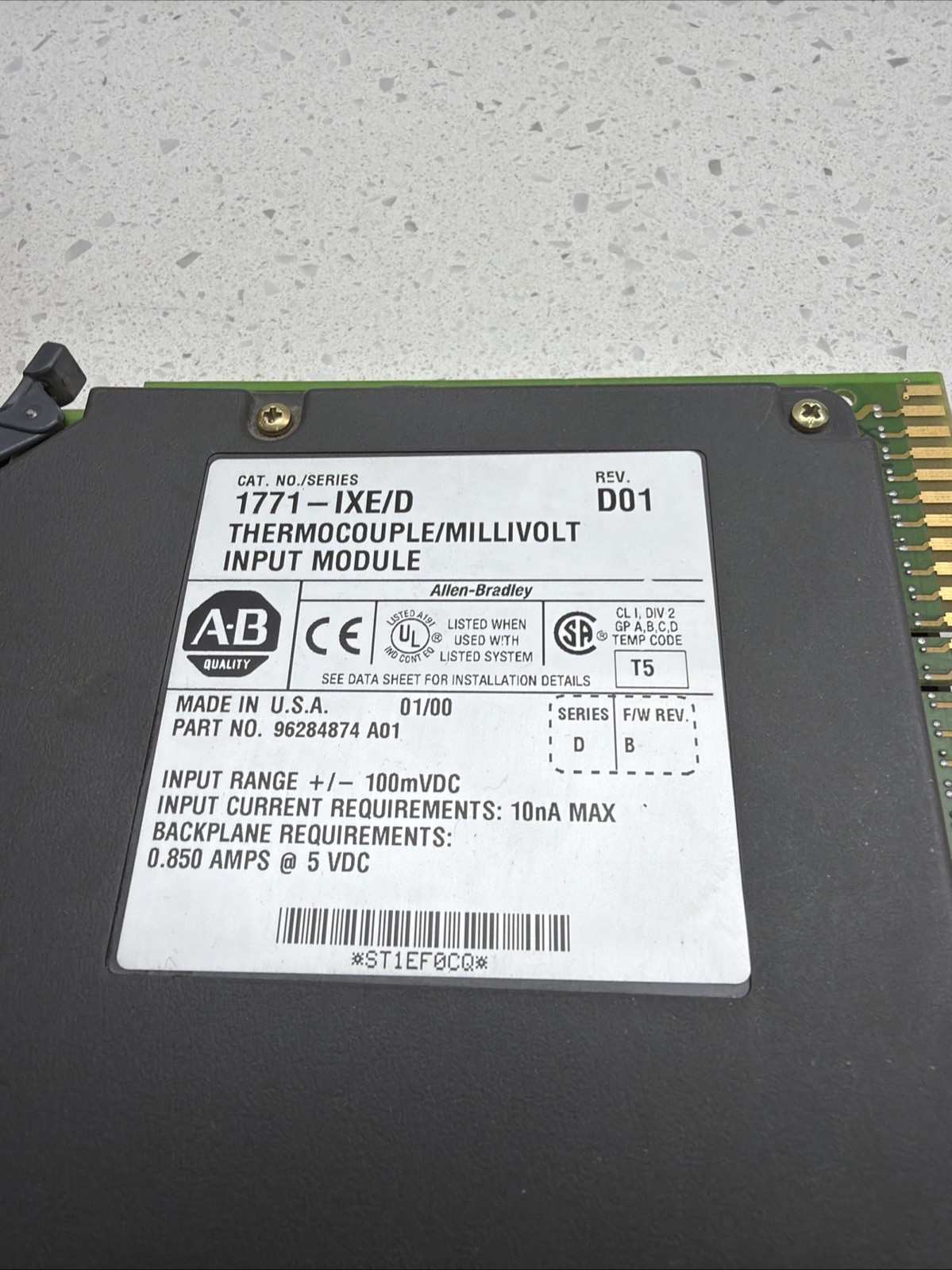 1771-IXE /D Allen Bradley Thermocouple/Millivolt Module 1771IXE Factory Refurb