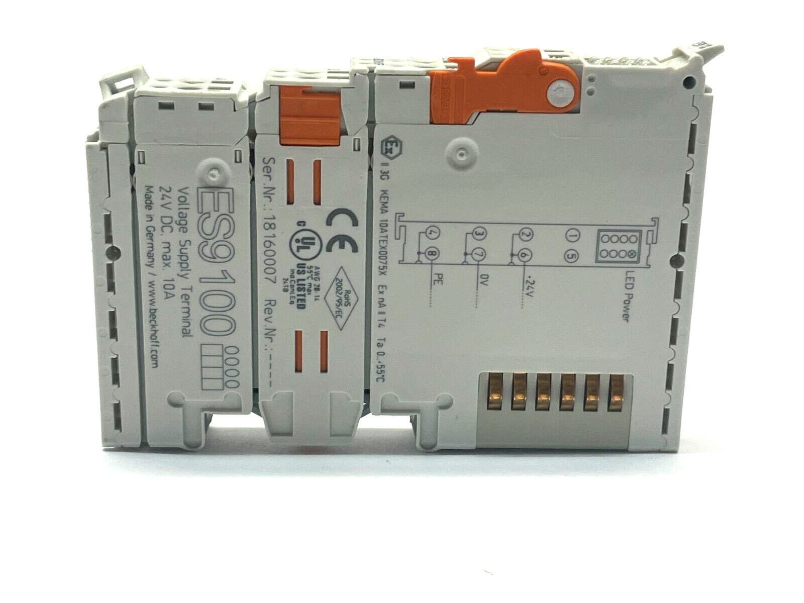Beckhoff ES9100 Voltage Supply Terminal 10A 24VDC