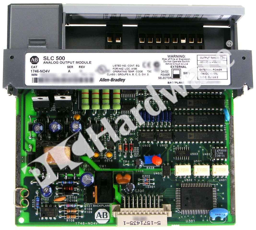 Open Pre-owned Allen Bradley 1746-NO4V Ser A SLC 500 4-Ch Voltage Output Module