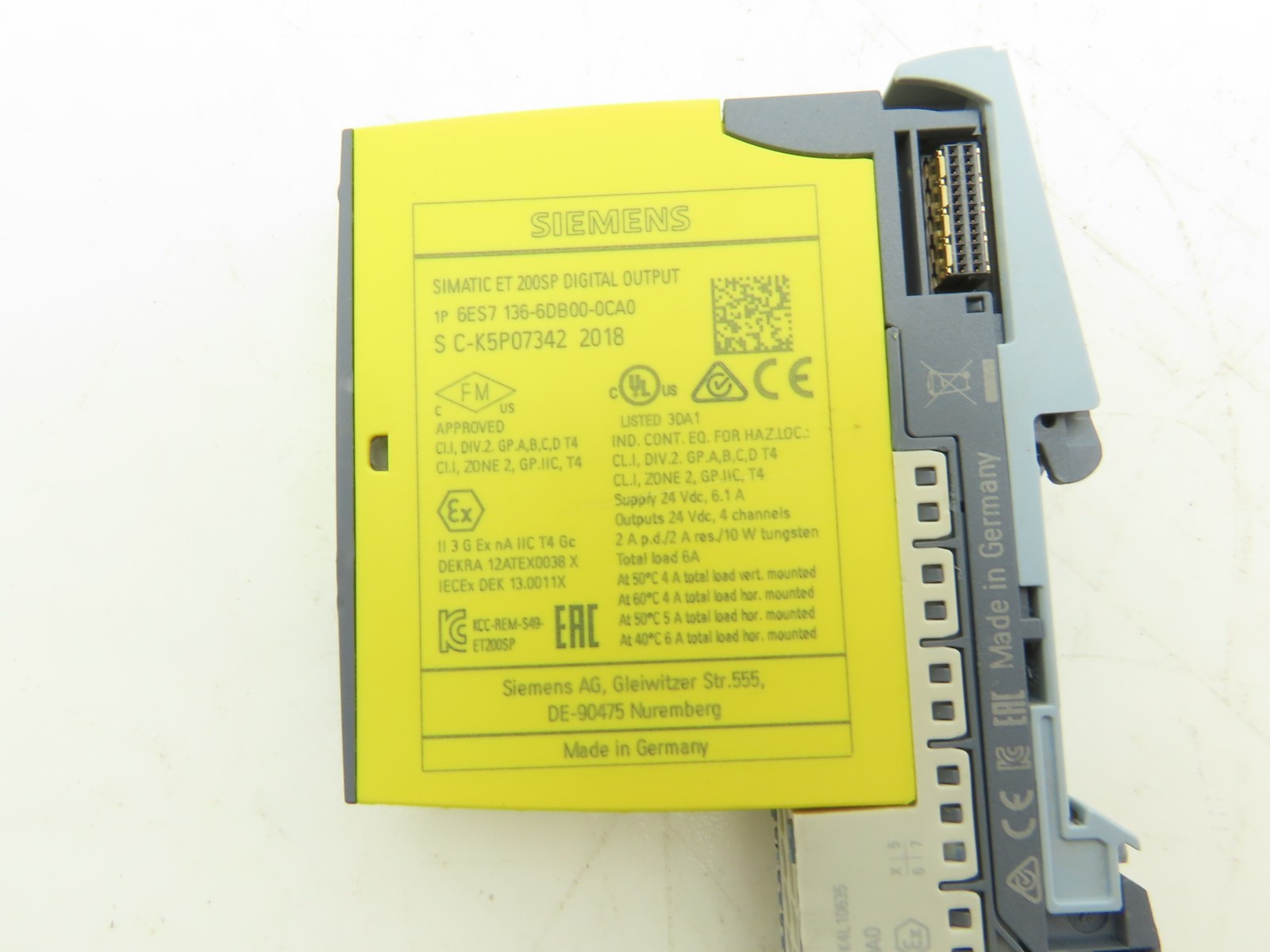 Siemens 6ES7 136-6DB00-0CA0 SIMATIC ET200SP Digital Output F-DQ 4X24 V DC/2A