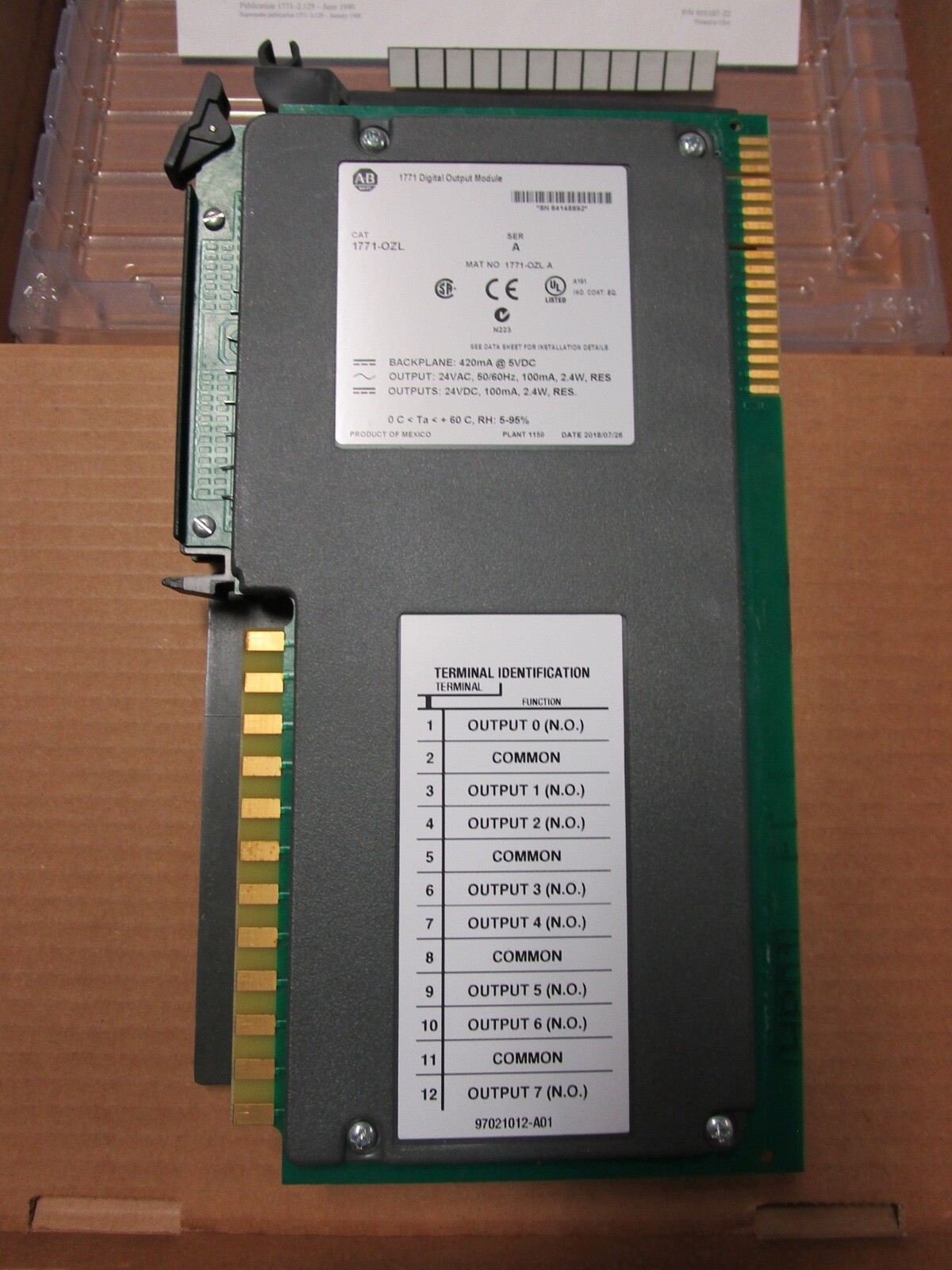 ALLEN-BRADLEY 1771 DIGITAL OUTPUT MODULE #1771-OZL – NEW