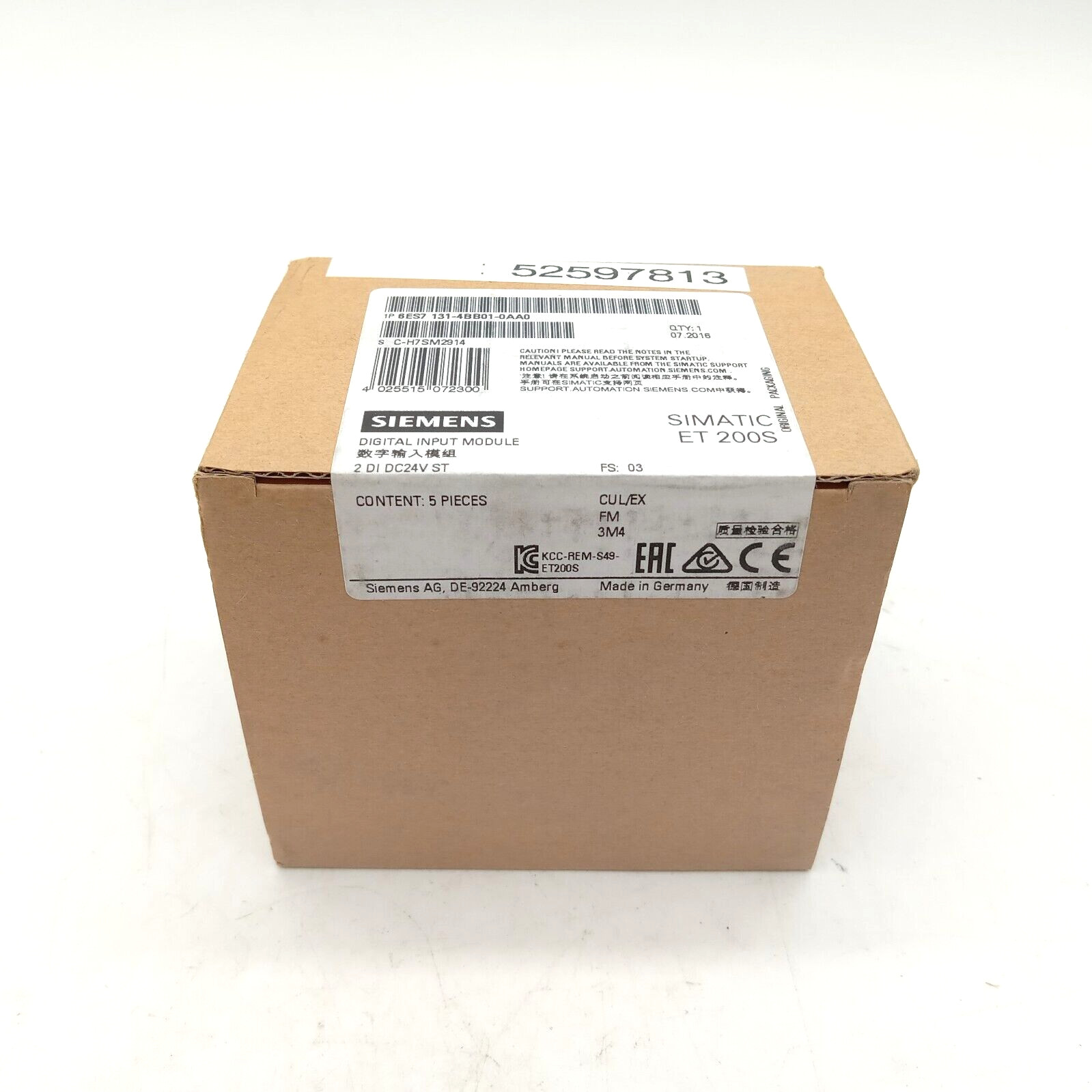 Siemens 6ES7131-4BB01-0AA0 Electronic Module Box of 5 -FACTORY SEALED