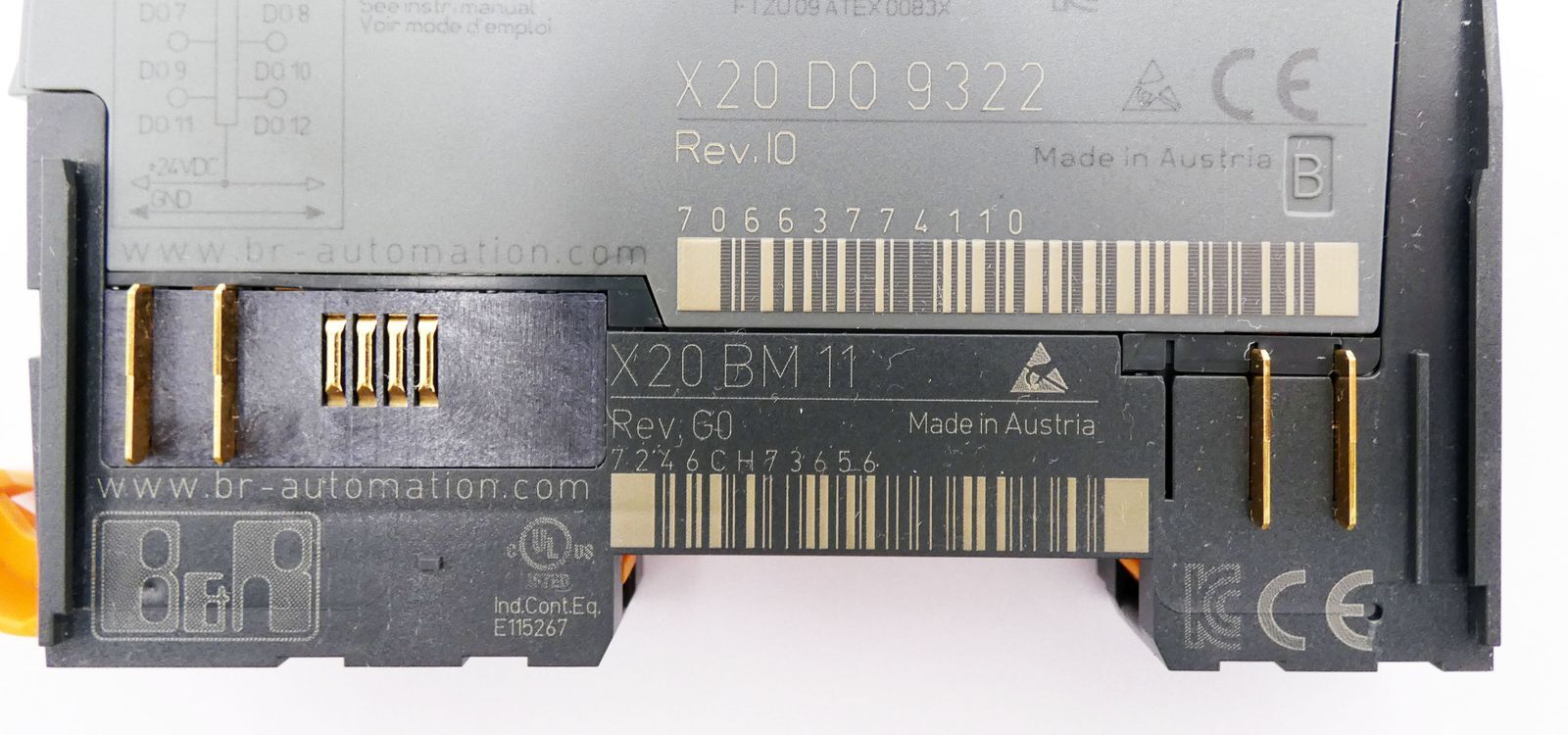B&R Automation X20 DO 9322 Rev.I0 Digital Output + X20 BM 11 + X20 TB12 -used-
