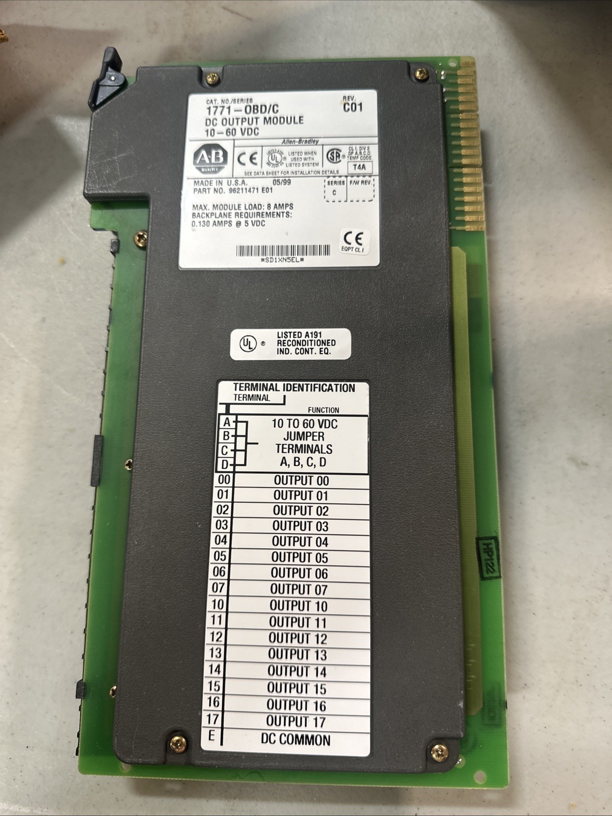 ALLEN BRADLEY 1771-OB DC OUTPUT MODULE