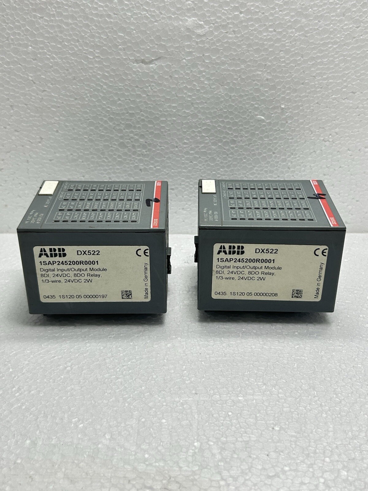 LOT OF 2PCS ABB 1SAP245200R0001 DX522 DIGITAL INPUT/OUTPUT MODULE 8 DI 24 VDC