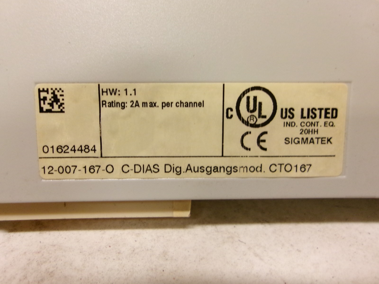 Sigmatek CTO167 C-DIAS Digital Output Module (Used)