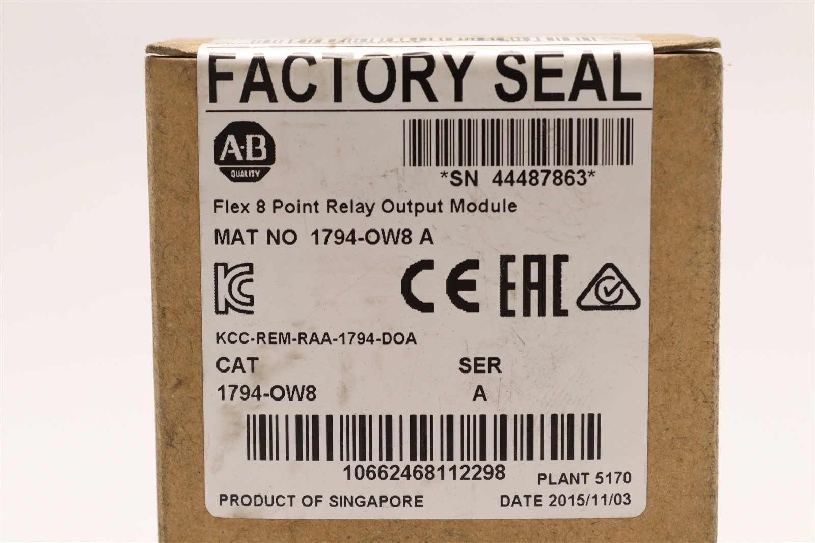 Brand New in Box AB 1794-OW8/A Flex Relay Output Module 1794OW8 serA Free Ship