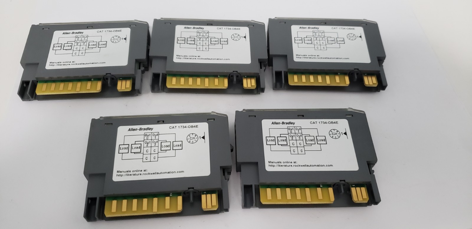 ALLEN BRADLEY 1734OB4E OUTPUT MODULE, POINT I/O, 24VDC (LOT OF 5)