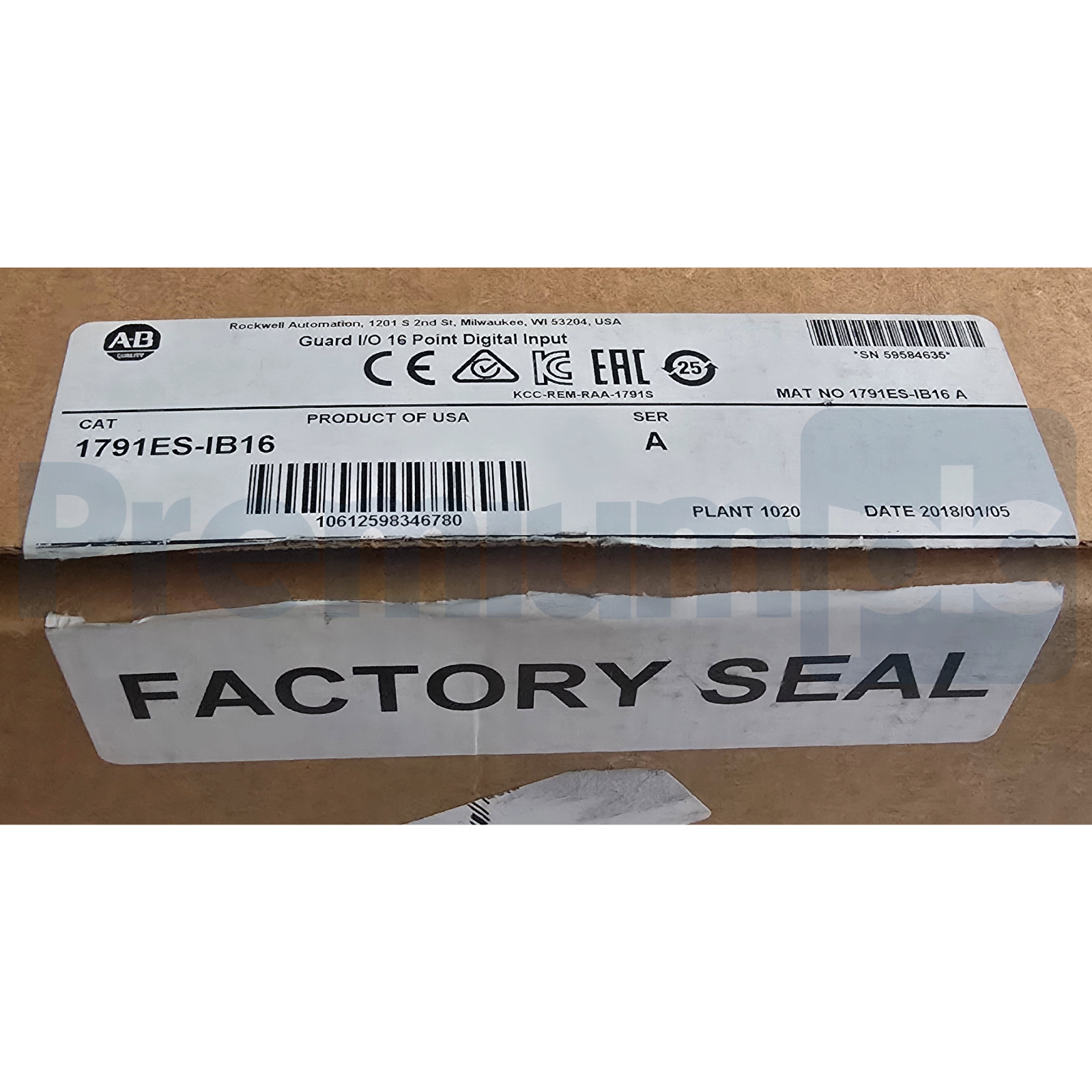 ALLEN BRADLEY 1791ES-IB16 /A Guard I/O EtherNet/IP SAFETY 16-P INPUT MODULE NSMP