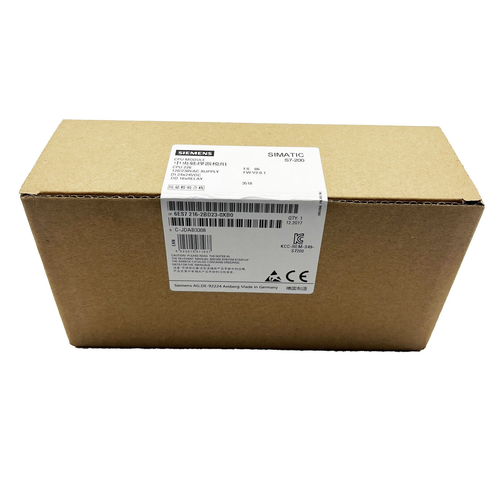 1Ac New Siemens S7-200CN CPU226 module 6ES7216-2BD23-0XB0 6ES7 216-2BD23-0XB0