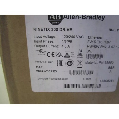 NEW Allen Bradley 2097-V33PR3 Kinetix 300 Servo Drive 240V 1Ph/3Ph