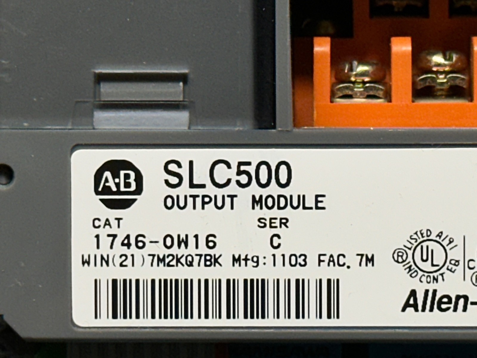 Allen Bradley 1746-OW16 1746-0W16 Ser C SLC 500 Output Module 16 Pt PLC Tested