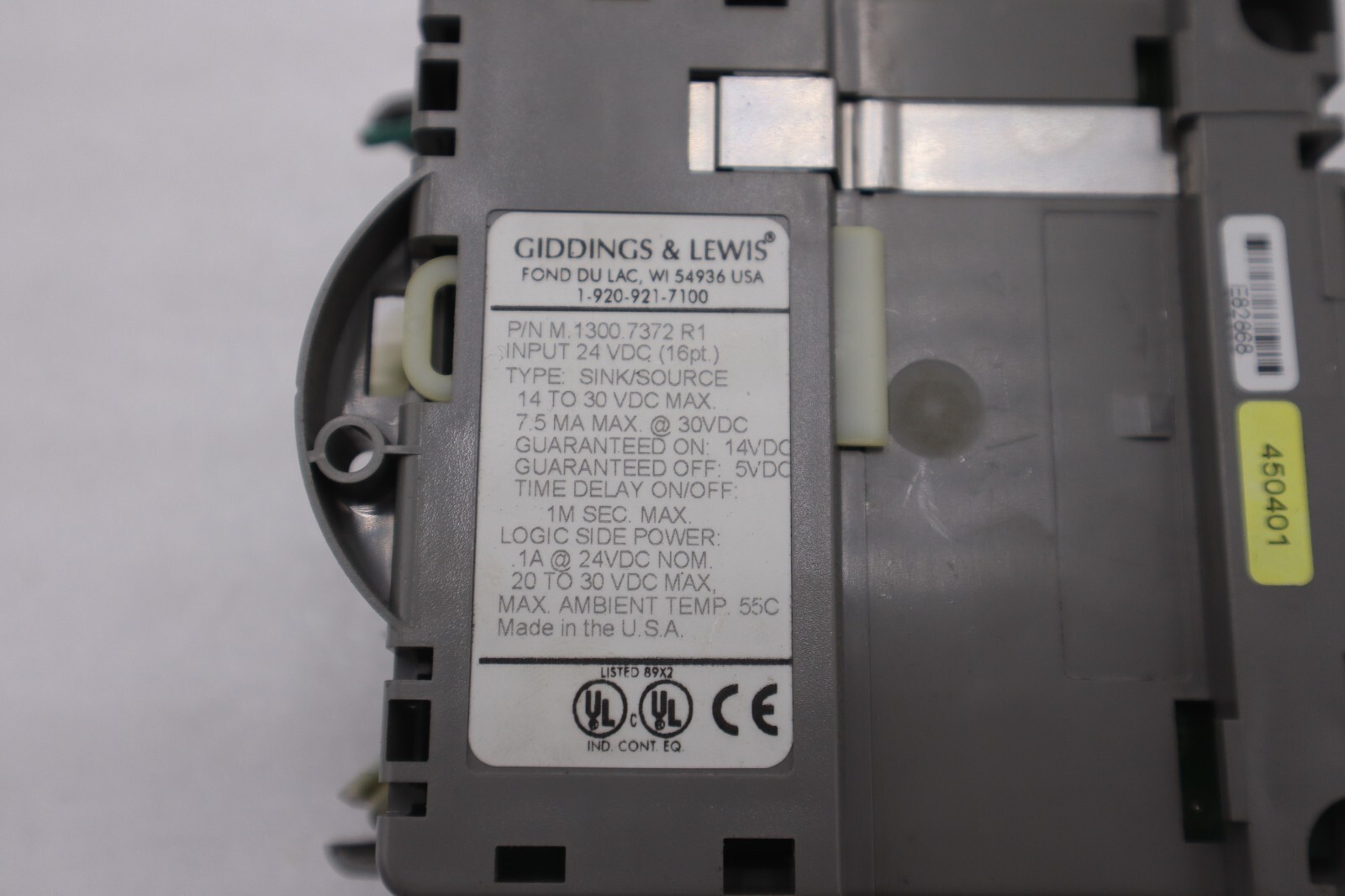 GIDDINGS & LEWIS M.1300.7372 R1 Input Module 24VDC SINK/SOURCE STOCK 630-D