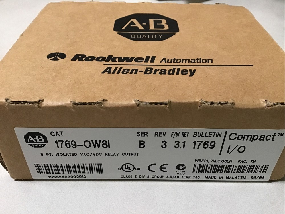 Brand New AB 1769-OW8I/B CompactLogix 8 Pt D/O Relay Iso Module 1769OW8I serB US