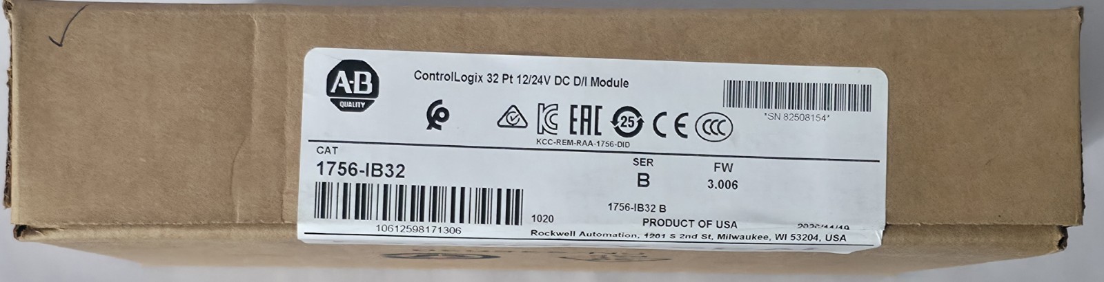 New Sealed Allen-Bradley 1756-IB32 Ser B ControlLogix 32 Channel DC Input Module