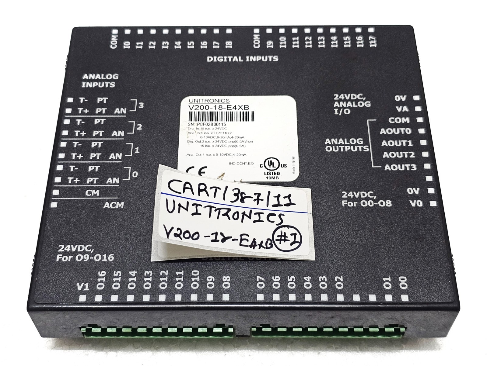 UNITRONICS V200-18-E4XB SNAP-IN I/O MODULE ANALOG/DIGITAL (NEW OPEN BOX) #1