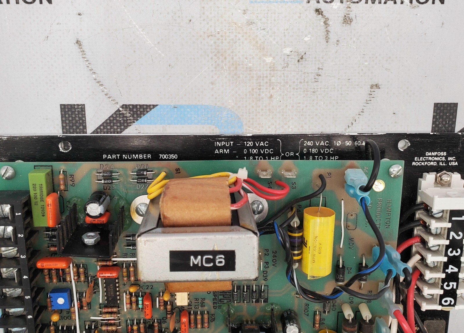 Danfoss 700350 VARISPEED 180 Overload Protection Control Board 120/240V 1/8-2HP
