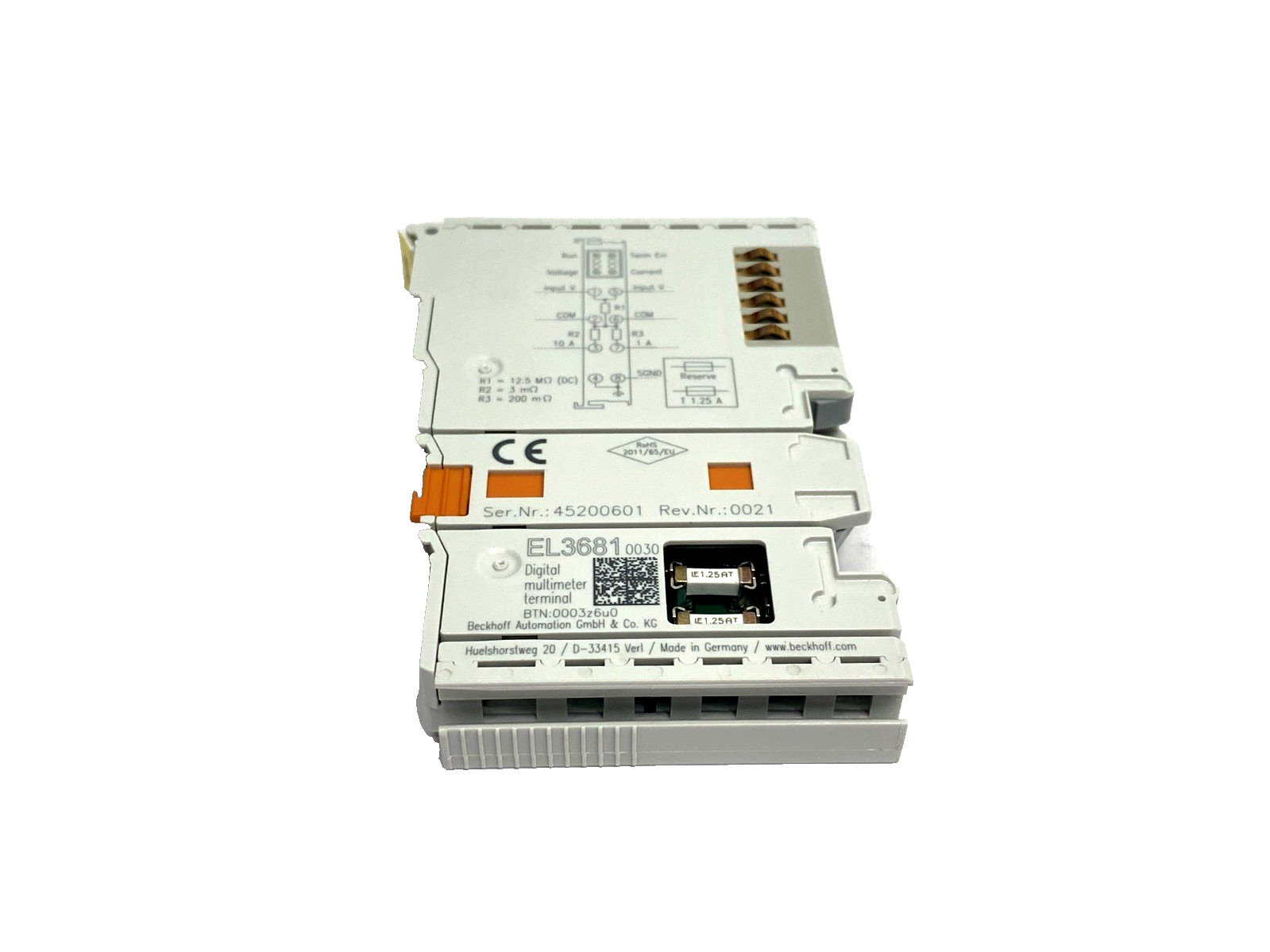 Beckhoff EL3681-0030 EtherCAT Multimeter Terminal, 1-Ch Analog Input 300V 10A