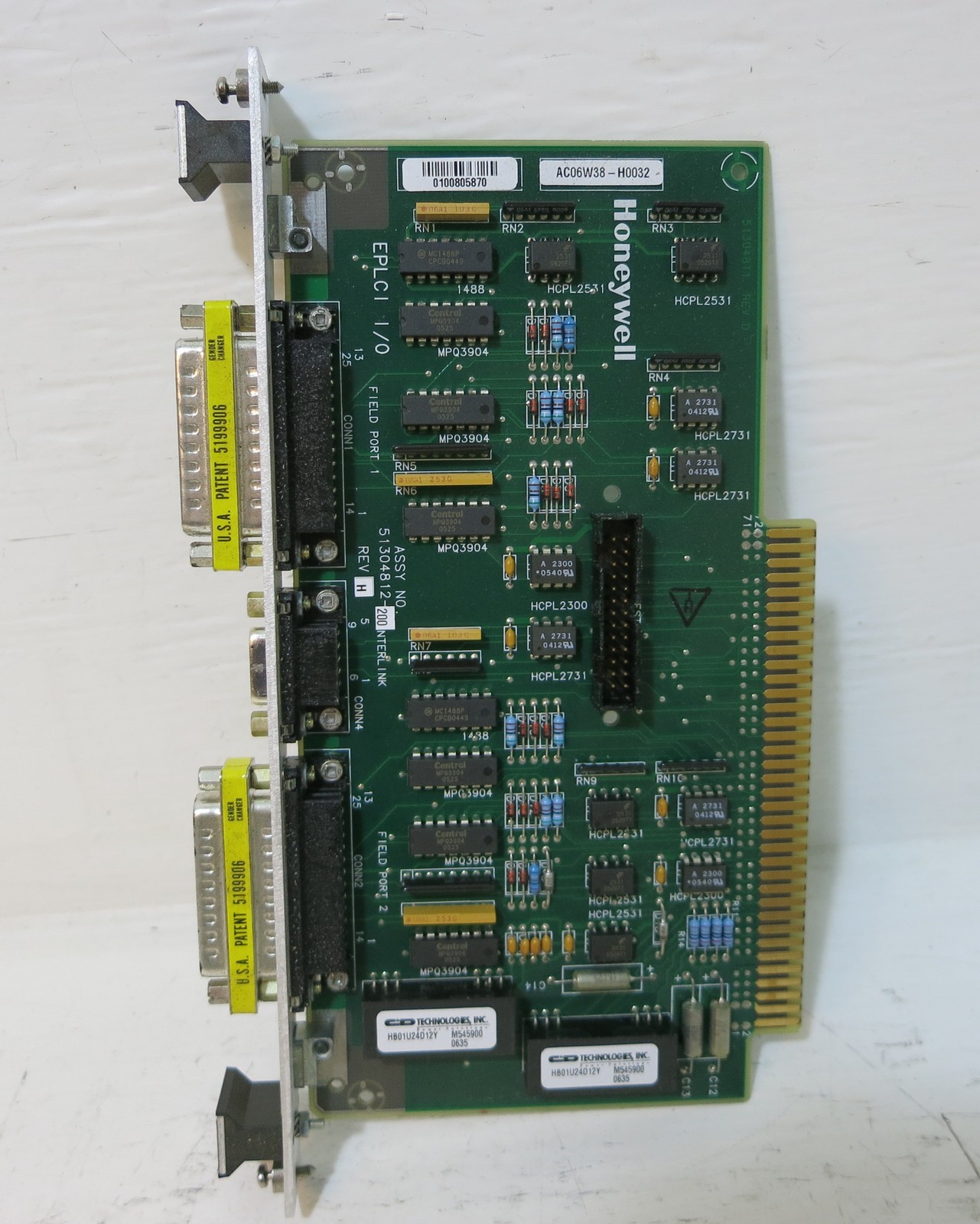 Honeywell EPLCI 51304812-200 Rev H PLC 51304811 Interlink Board I/O Adapter
