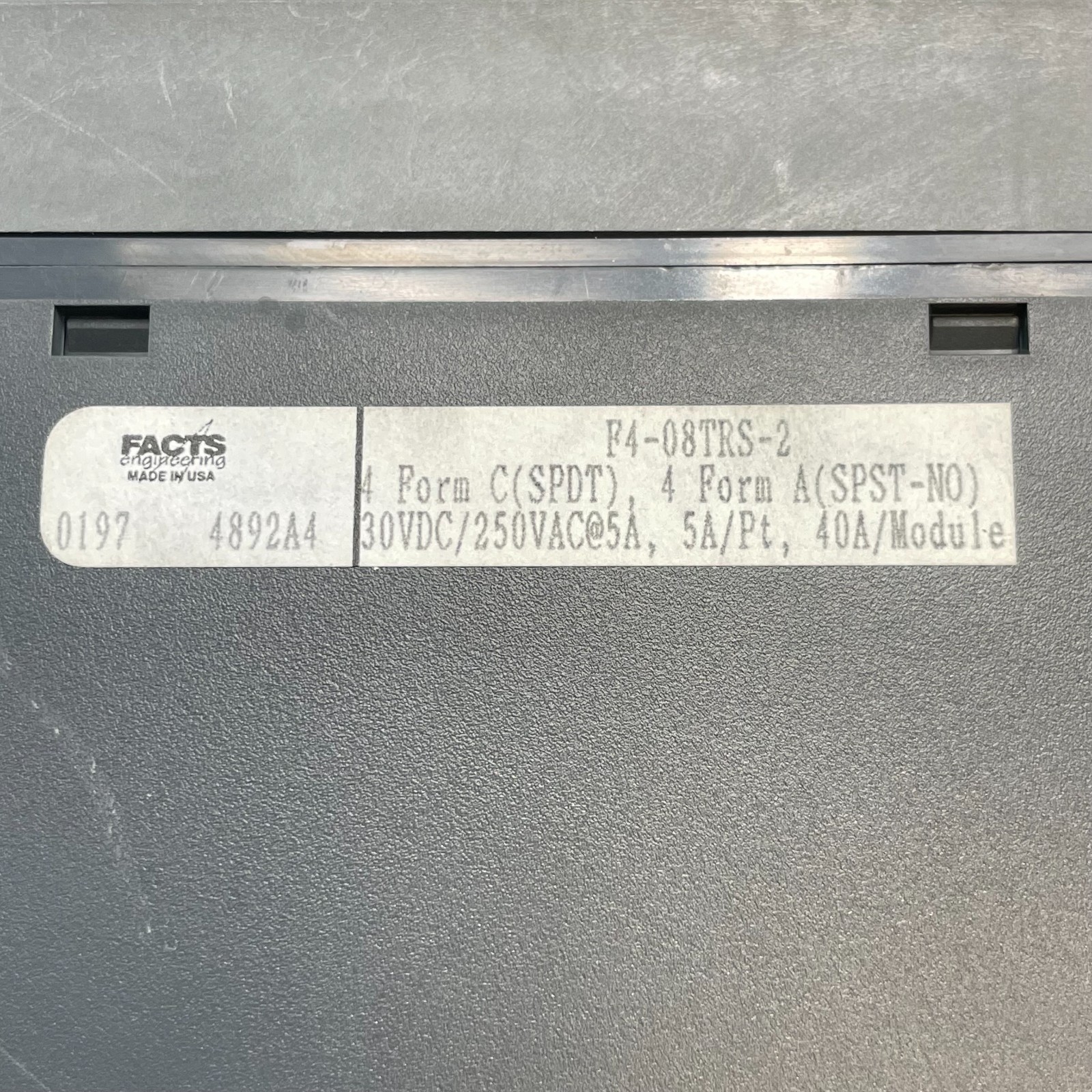 FACTS ENGINEERING F4-08TRS-2 RELAY OUTPUT MODULE