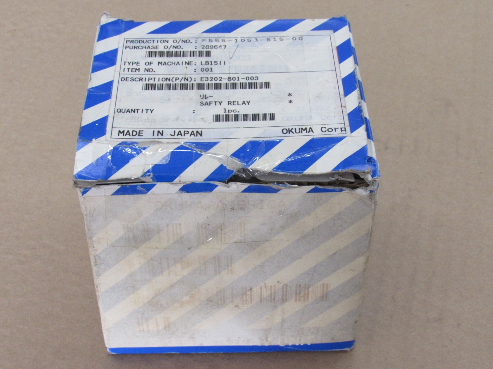 OKUMA LB15 safety relay unit E3202-801-003 Panasonic AG1022 M02
