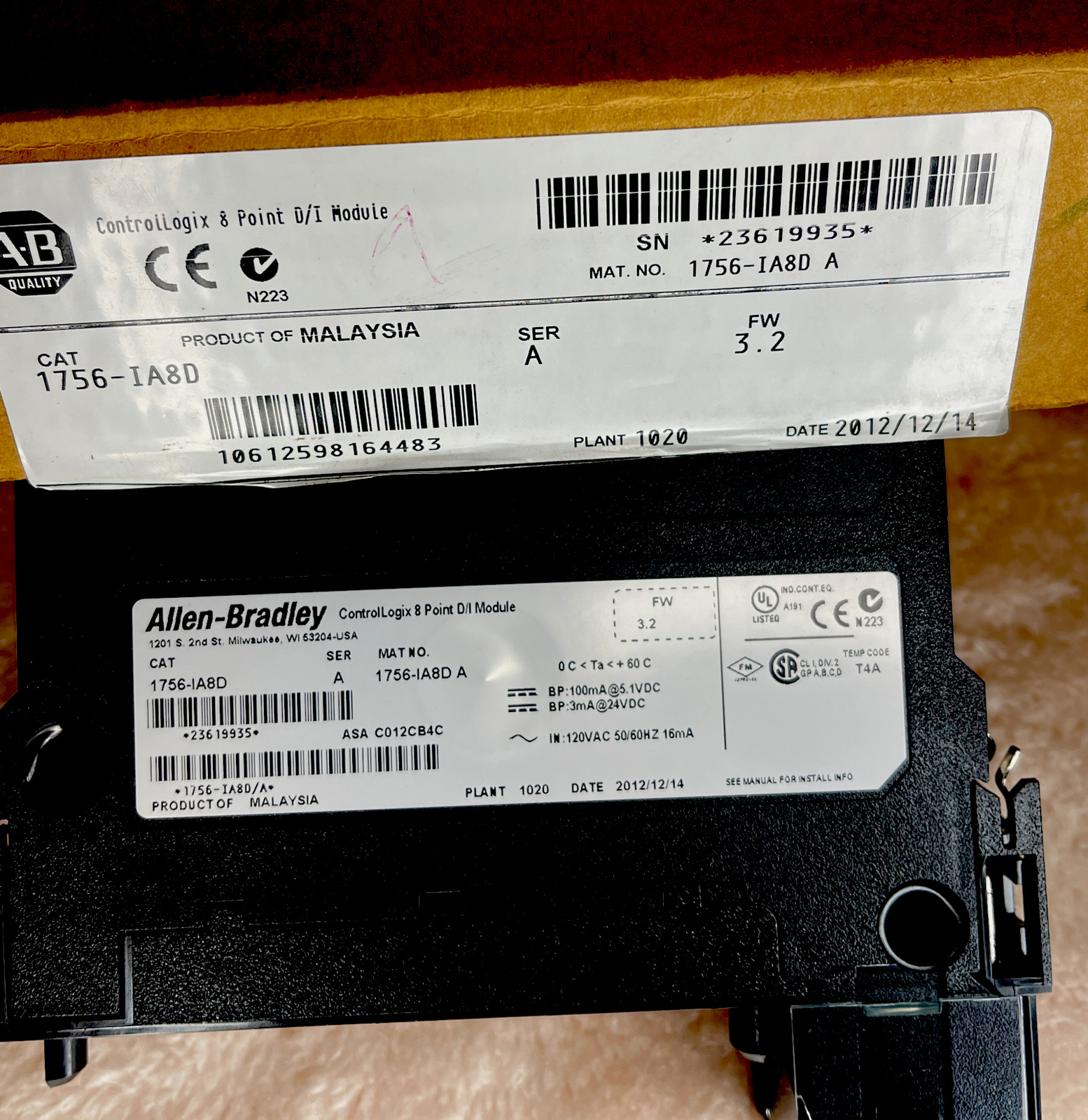 Allen Bradley 1756-IA8D Controllogix 8 Point Input Module Ser A New Open Box