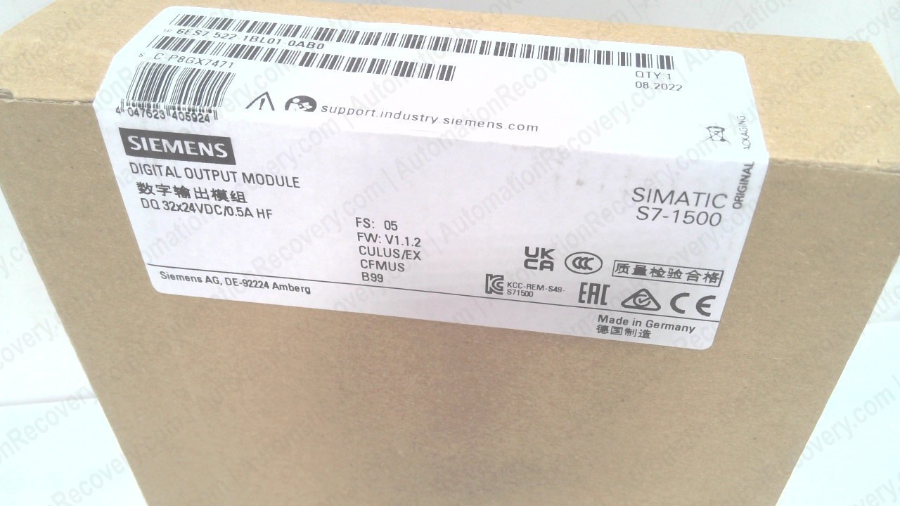 SIEMENS 6ES7522-1BL01-0AB0, SIMATIC S7-1500 DIGITAL OUTPUT MODULE, NEW #348586