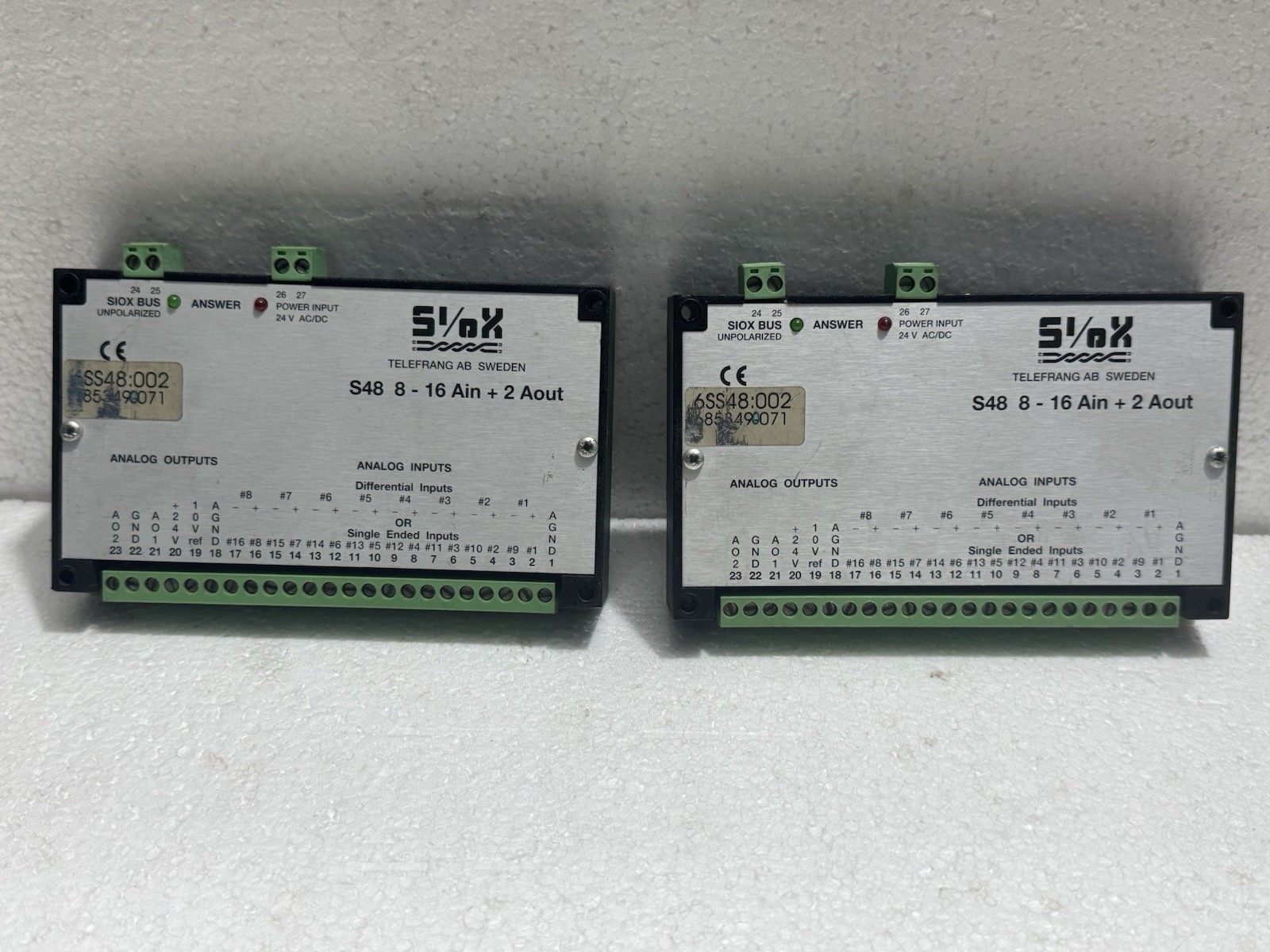 SIOX S48 8-16 AIN + 2 AOUT ANALOG INPUT OUTPUT MODULE