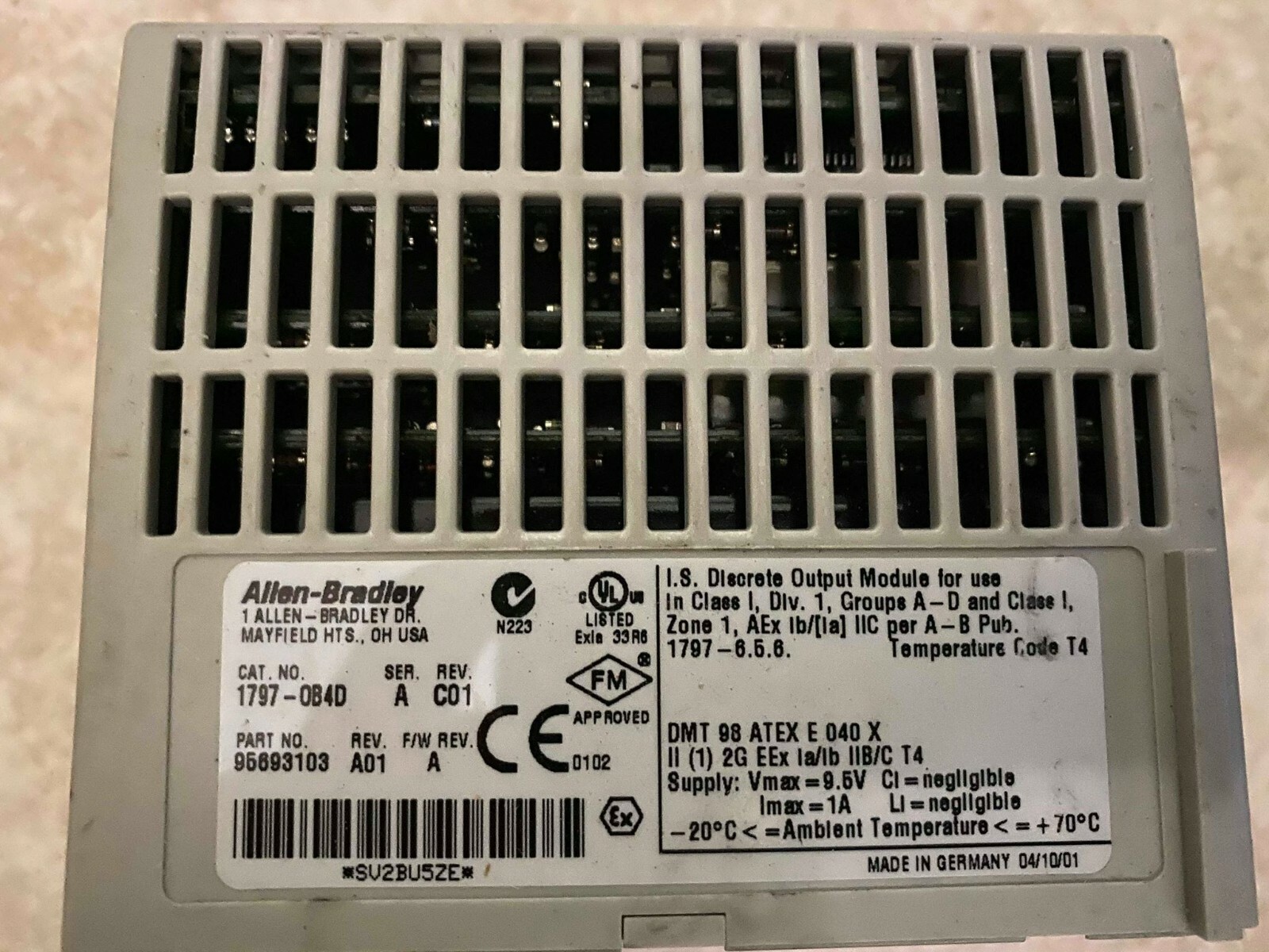 Allen Bradley 1797-OB4D 1797-0B4D Ser A Flex EX I/O 17970B4D REV C01